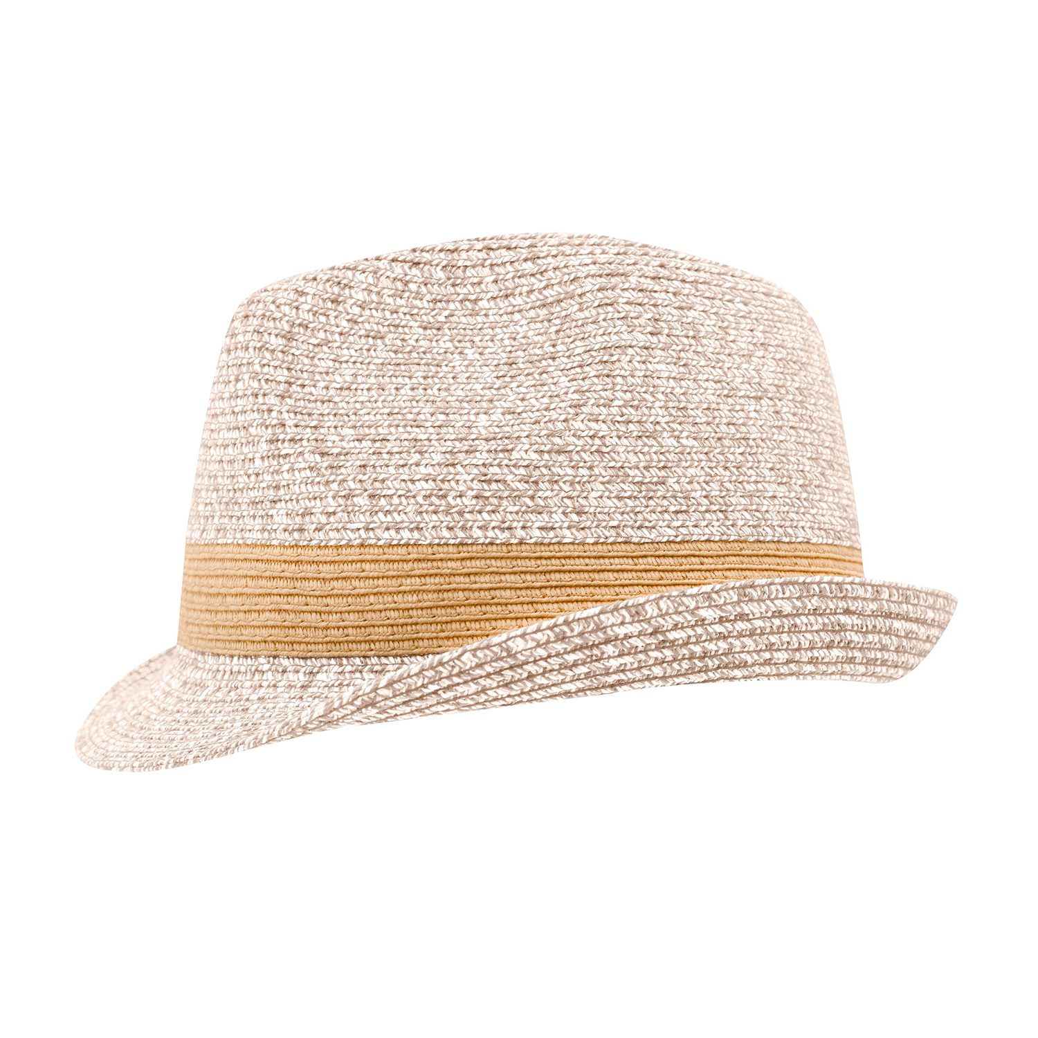Melange-Hut, Flechtoptik, unifarbene Hutband-Optik, natur-melange
