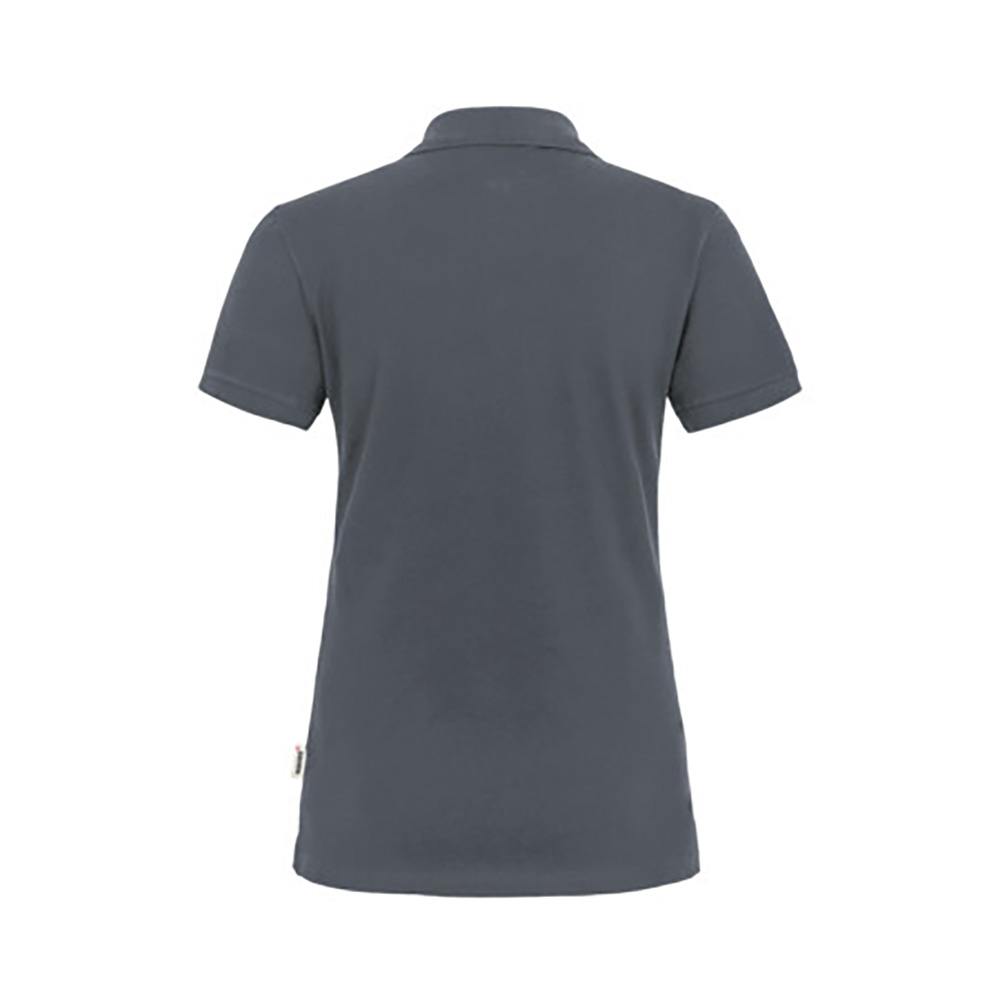 Damen-Poloshirt Stretch mit kontrastfarbenen Knöpfen, anthrazit