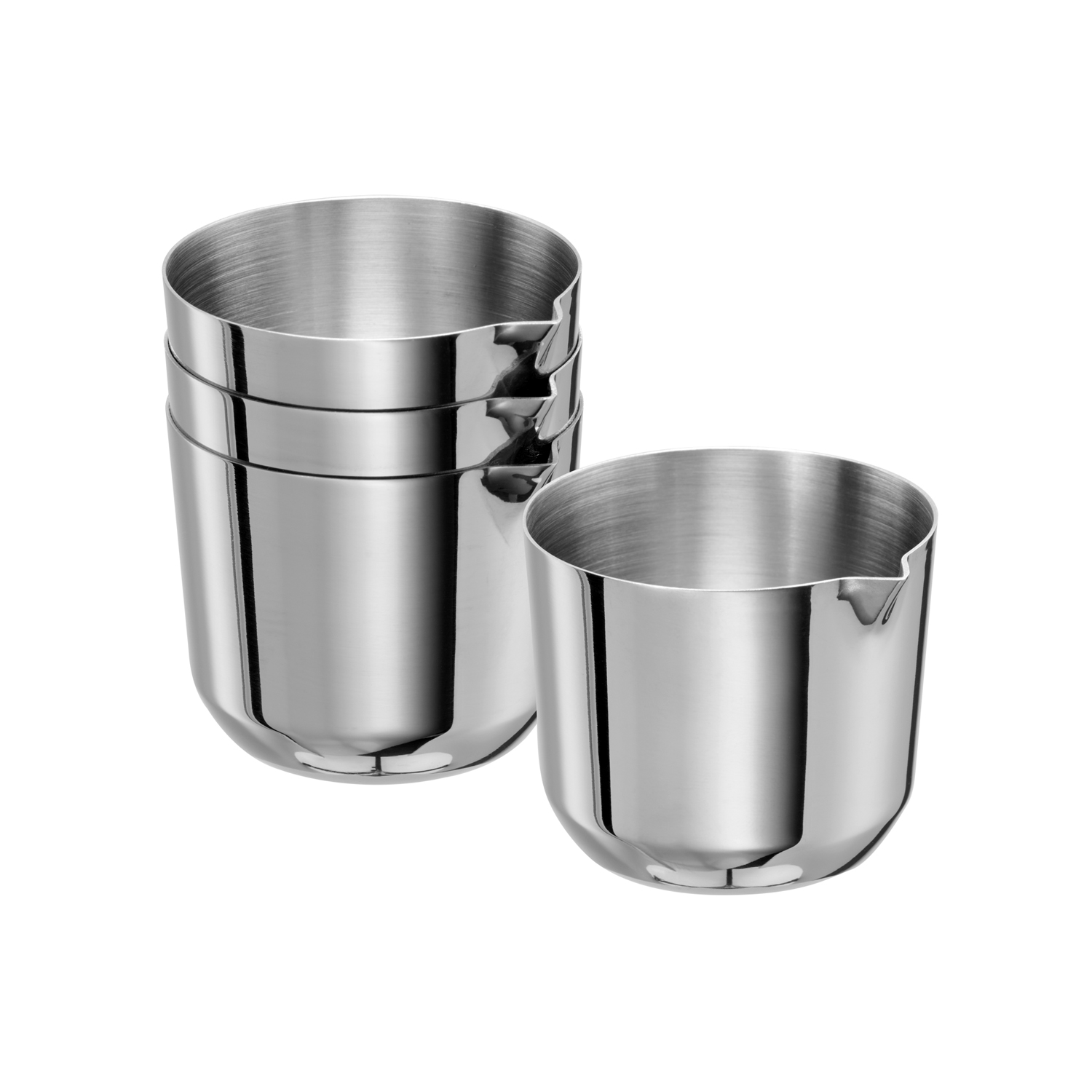 Gießer, ALLURE, 4er Set ø 4,5 cm, H: 4 cm, 30 ml, Edelstahl