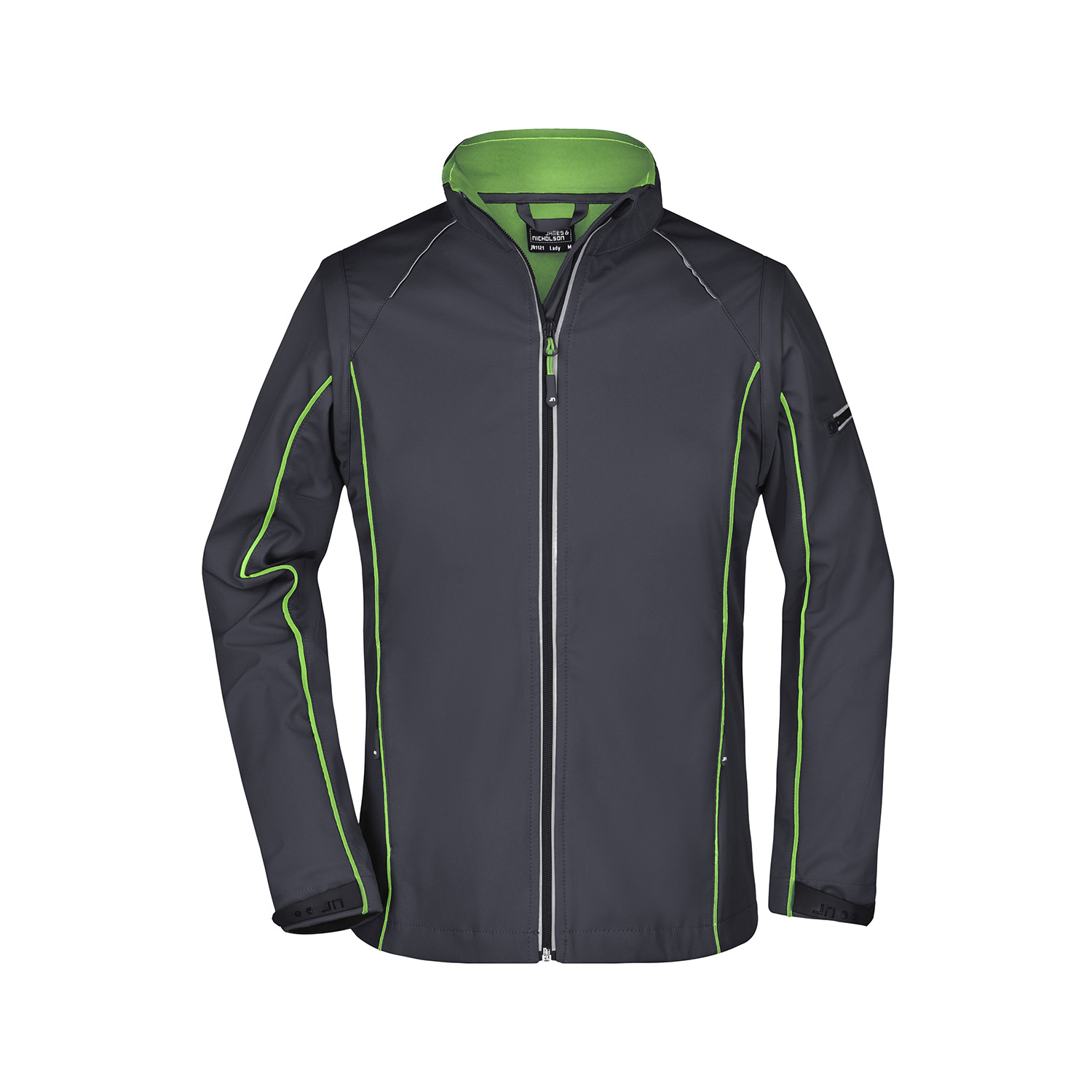 Damen-Softshelljacke Zip-Off, eisengrau/grün