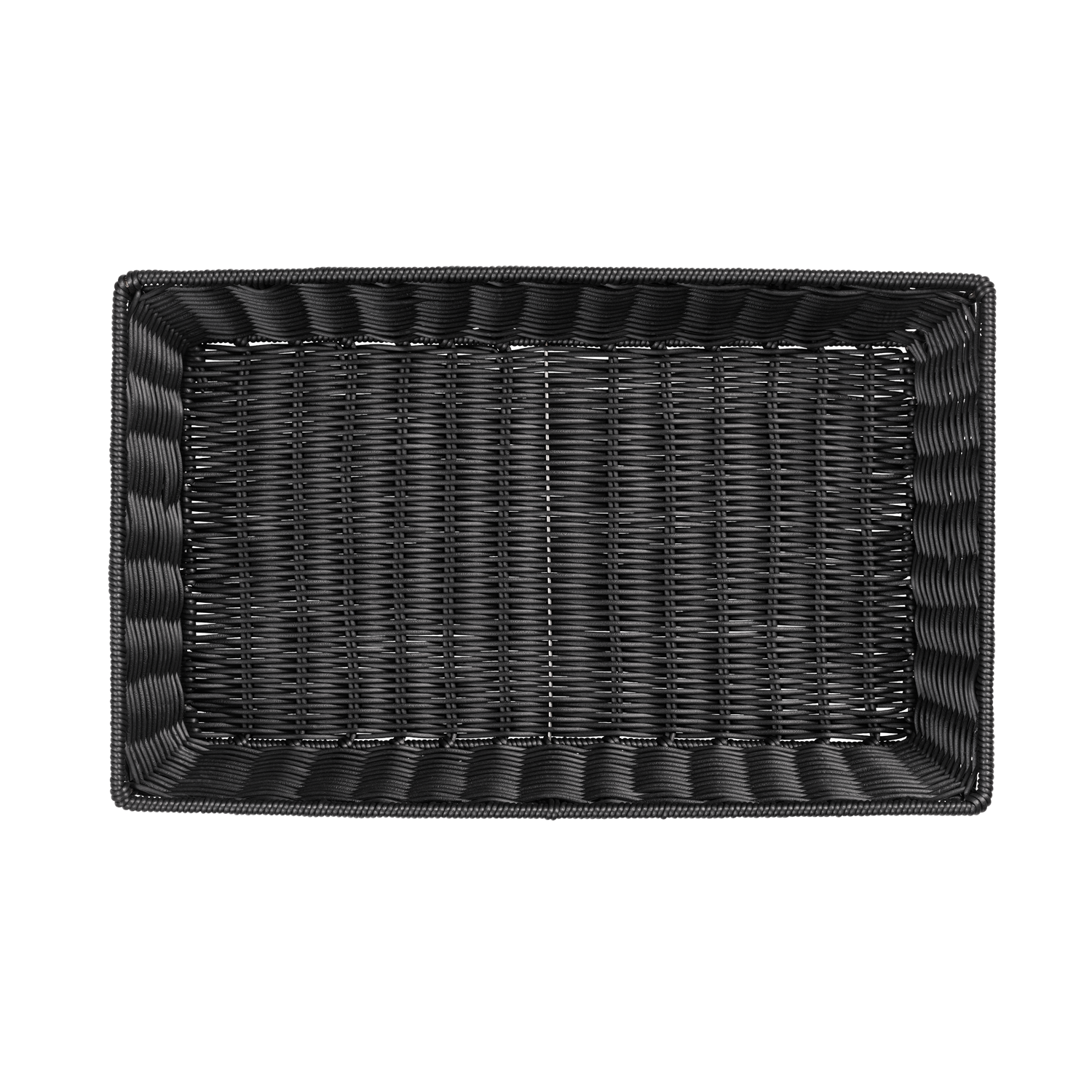 Systemkorb 53 x 32,5 x 10 cm, schwarz mit Drahtverstärkung im oberen Rand