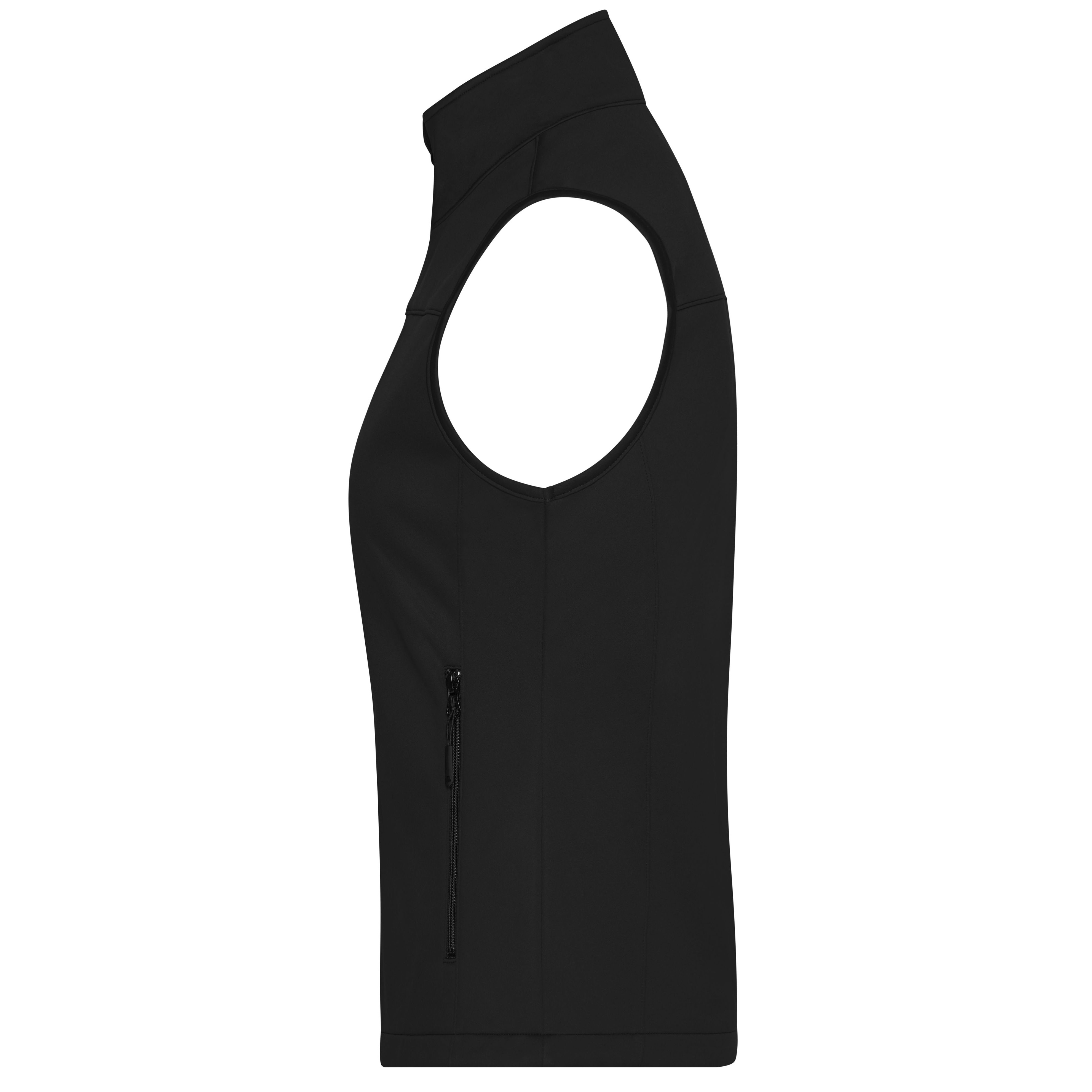 Damen-Softshellweste aus recyceltem Polyester, schwarz