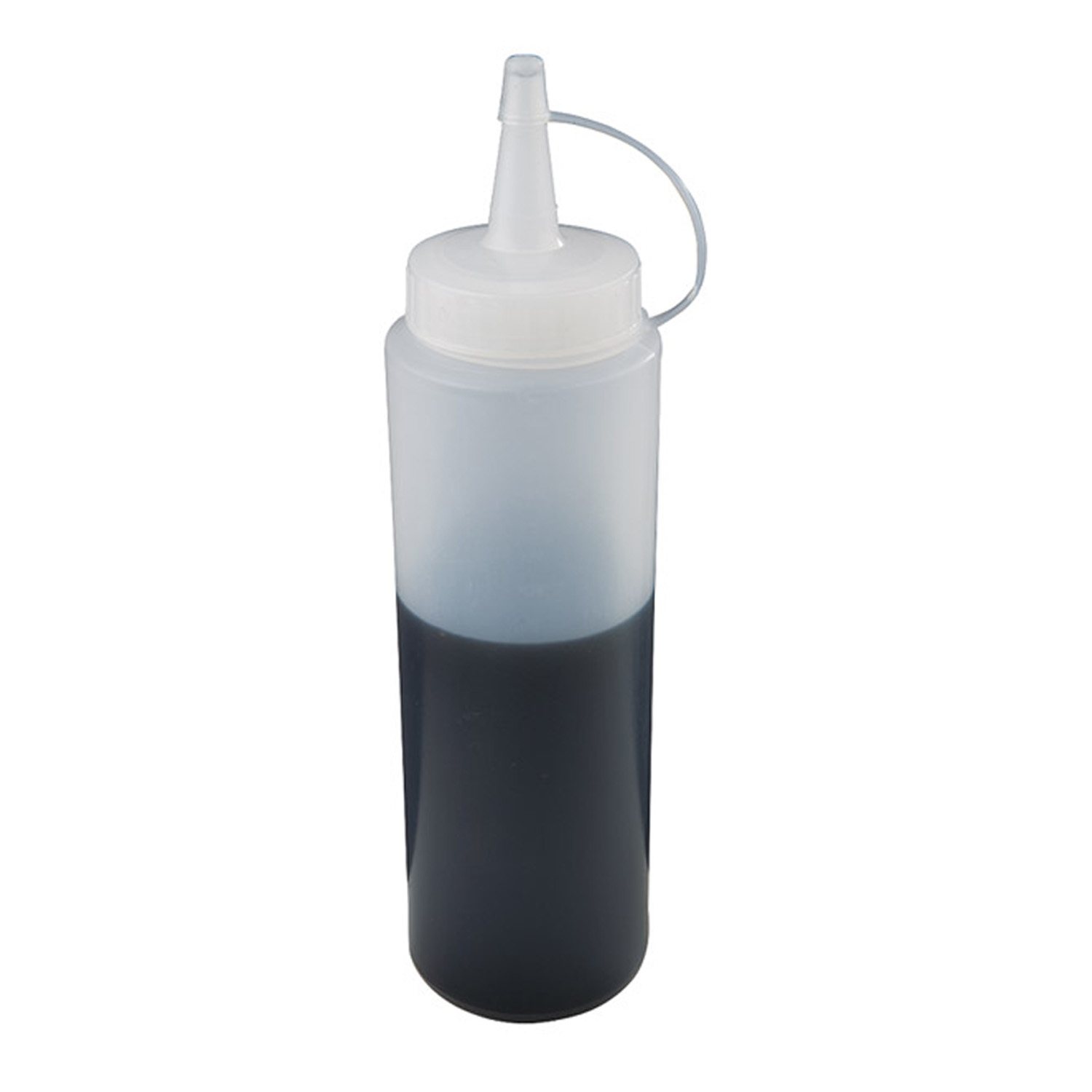 Quetschflasche Ø 6 cm, H: 21 cm, 0,35 Liter Polyethylen, transparent 