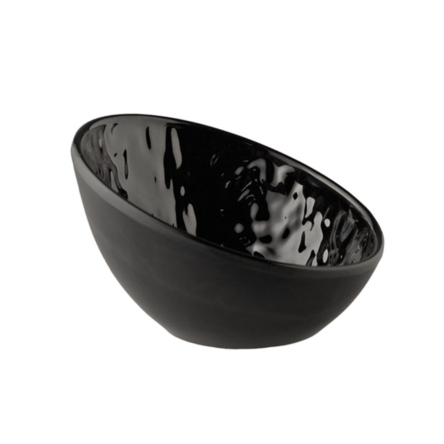 Schale, rund -TAO- 10,5 x 10 cm, H: 6,5 / 3 cm Melamin, schwarz, Steinoptik 