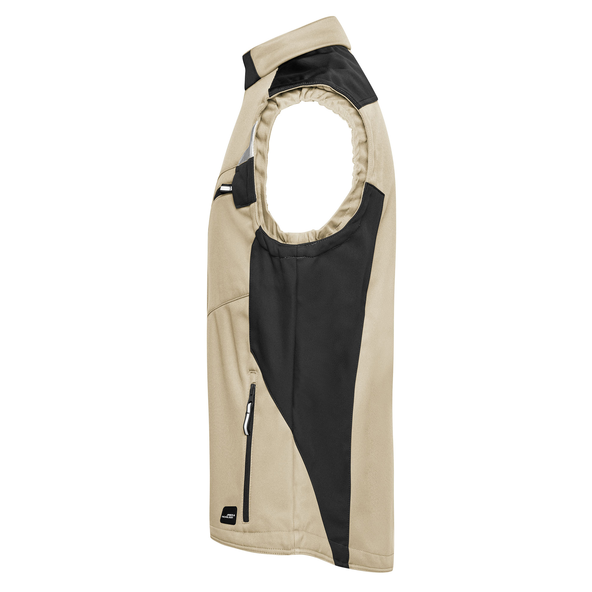 Workwear Softshell-Weste Strong, stone/black
