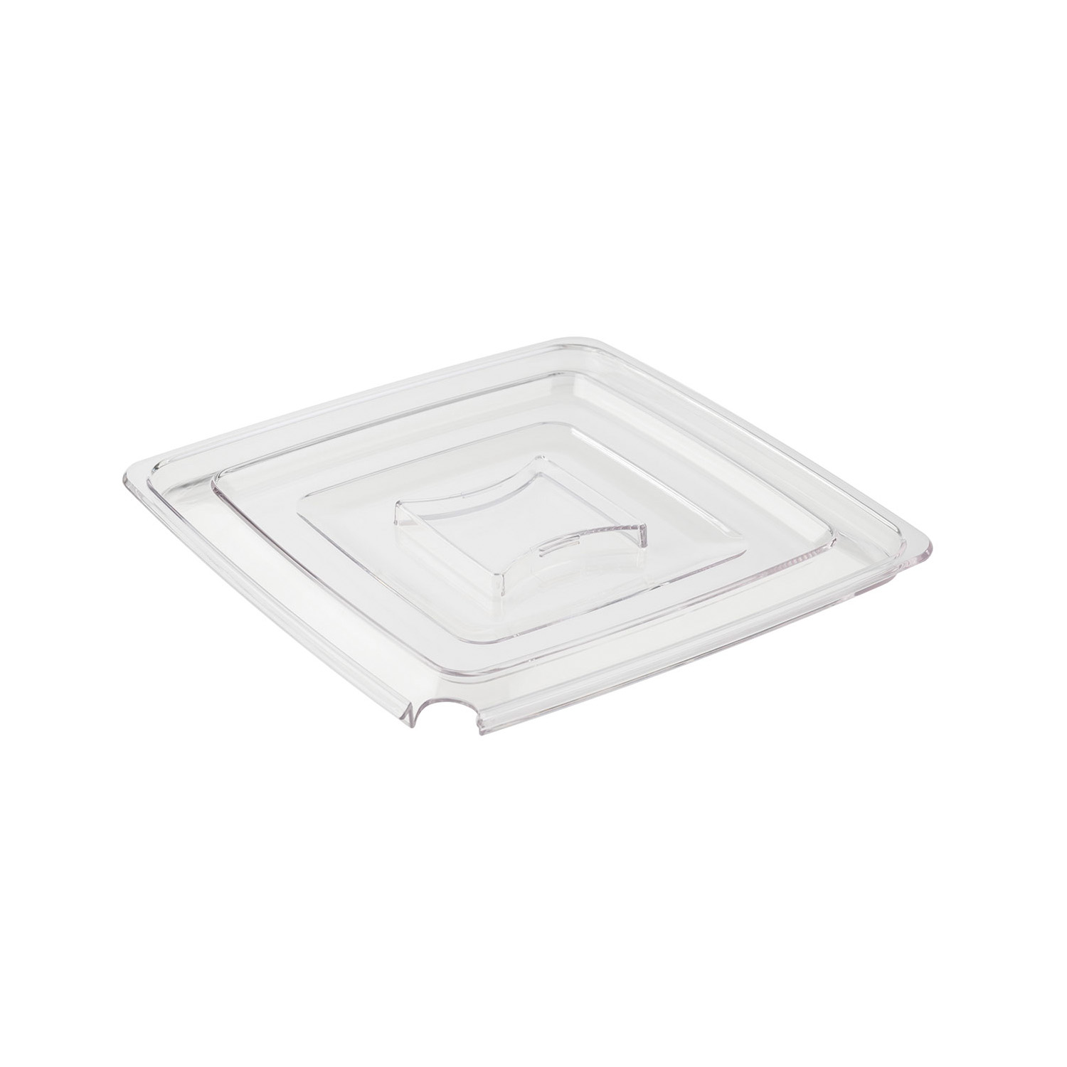 Deckel -PURE- 25 x 25 cm, H: 1,5 cm SAN, mit Löffelaussparung 
