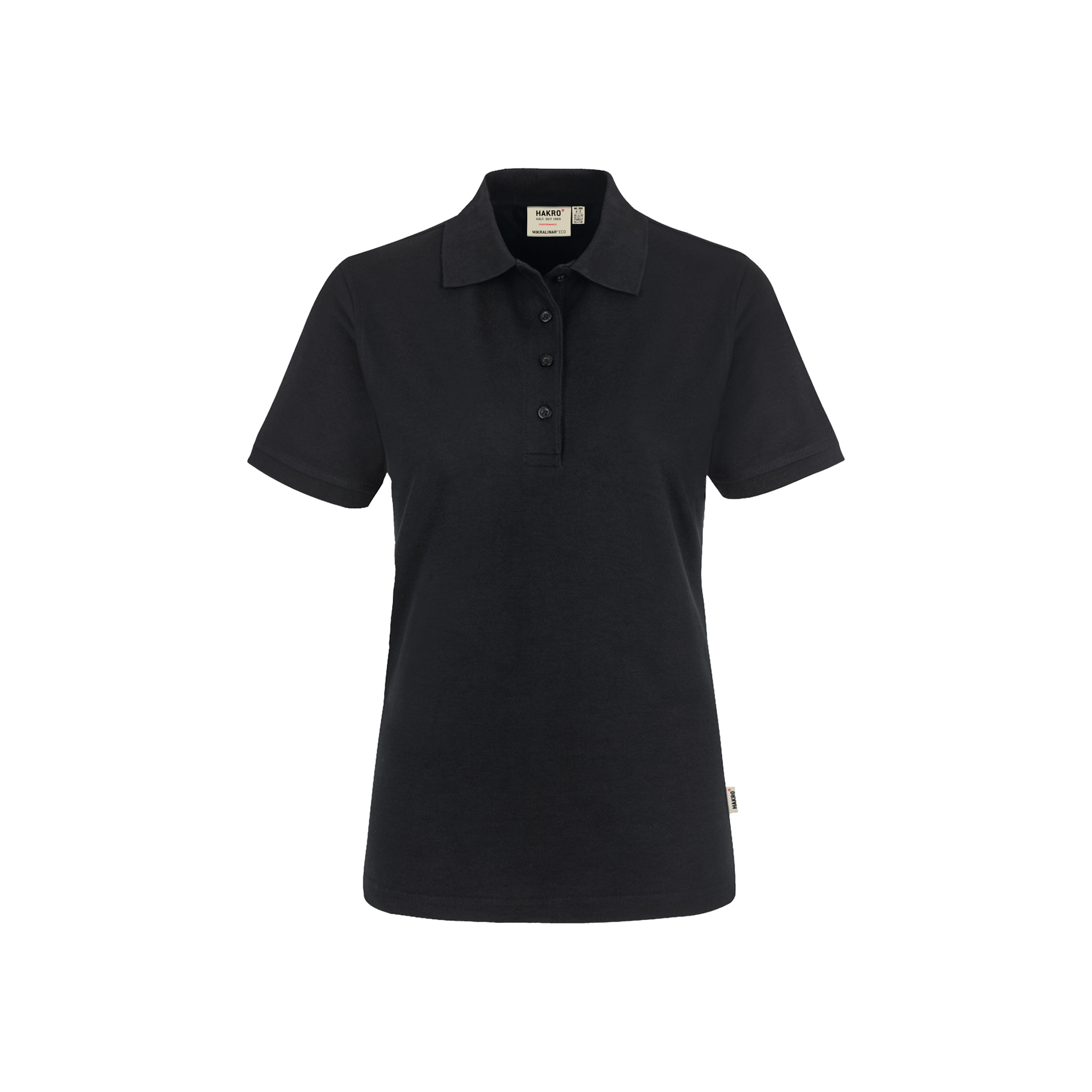 Damen Poloshirt Mikralinar ECO, schwarz