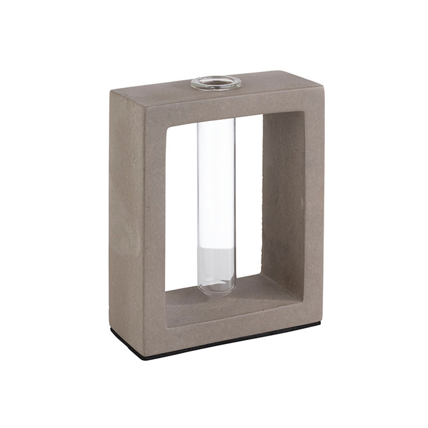 Vase mit Glaseinsatz -ELEMENT-10 x 4,5 cm, H: 12,5 cm Beton, Glas, Inhalt: 25 ml 