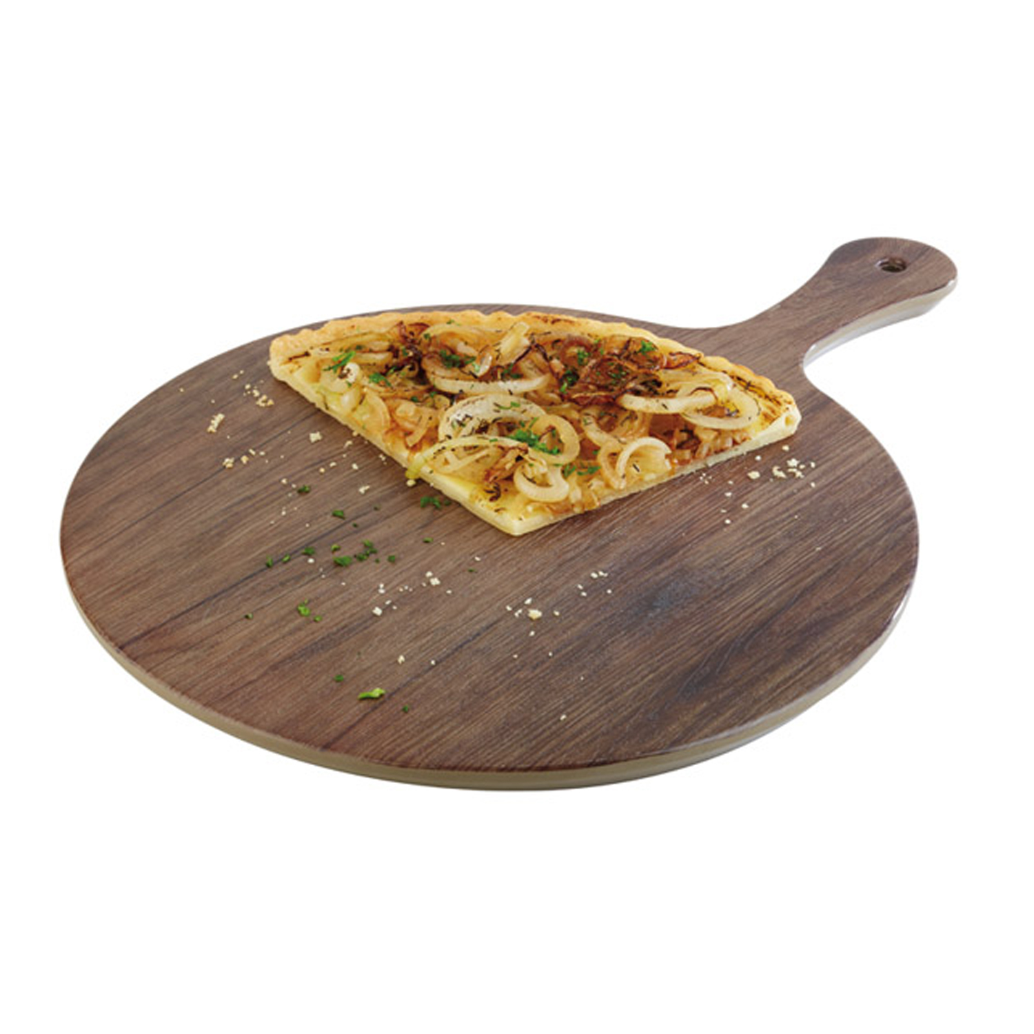 Tablett -OAK- Ø 30 cm, H: 1,5 cm Melamin, Eichenoptik 