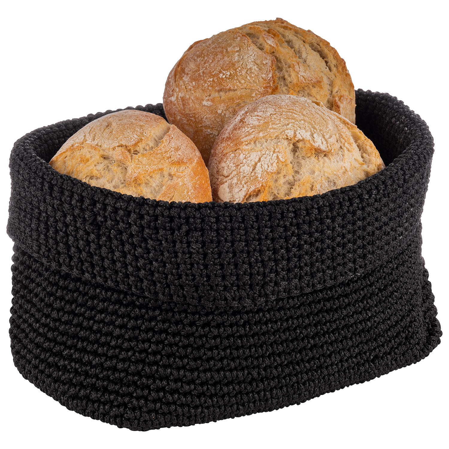Häkelkorb schwarz 24 x 17,5 cm, H: 12 cm Häkelkorb schwarz 24 x 17,5 cm, H: 12 cm