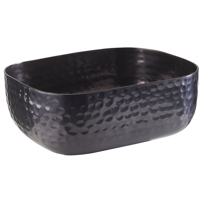 Schale 15,5 x 12 cm, H: 5,5 cm Aluminium, Gunmetal-Look 