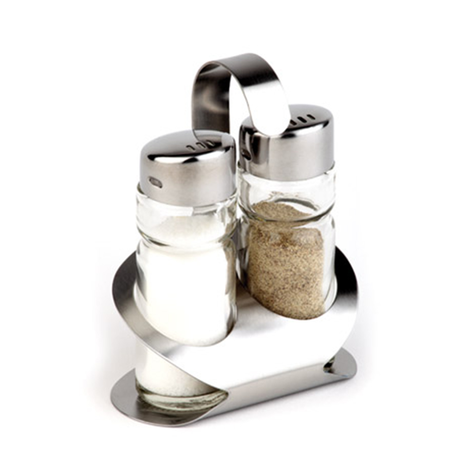 Pfeffer-/Salz-Menage -Pro- 8,5 x 5,7 cm, H: 11,5 cm Edelstahl matt, Pfeffer-/Salz-
