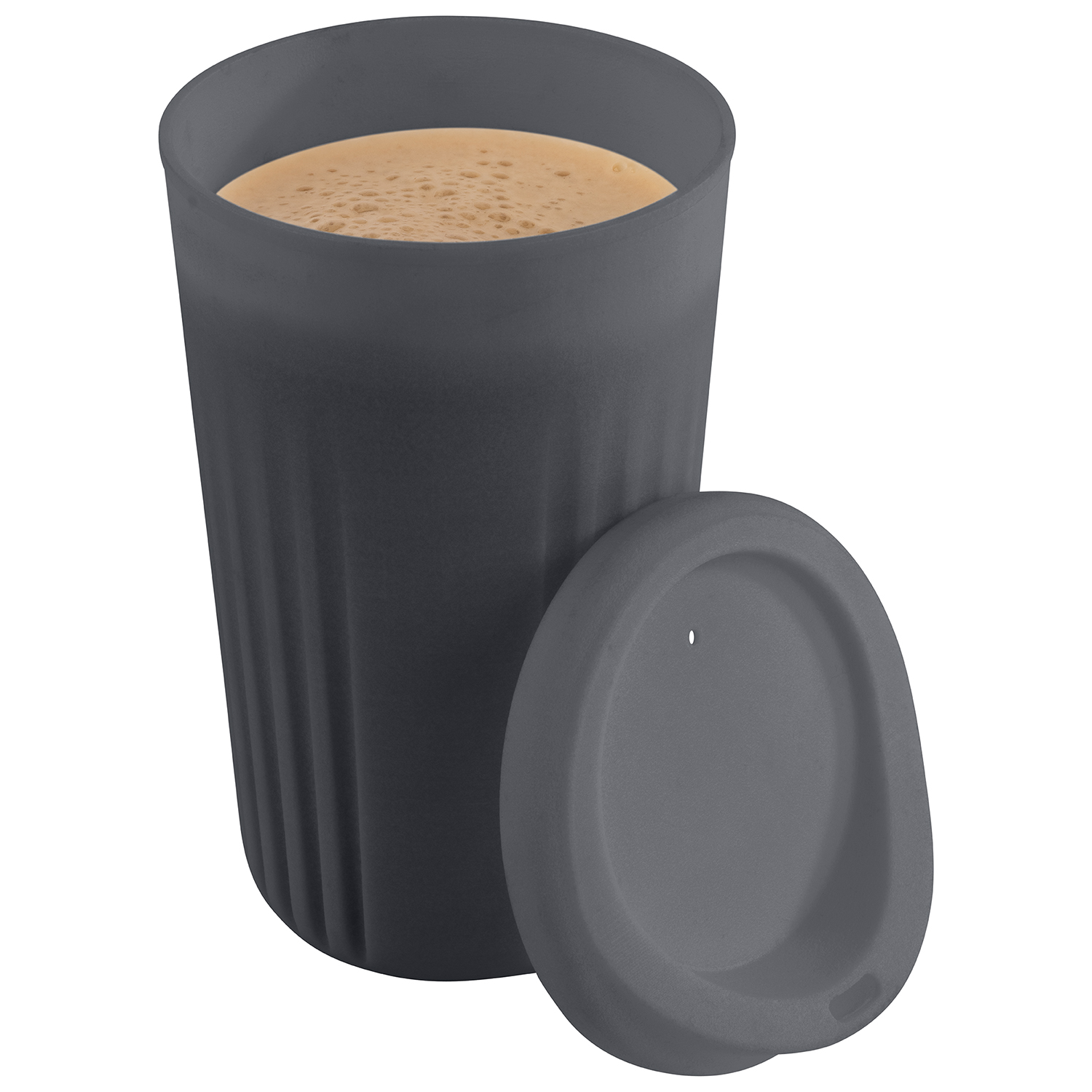 Mehrwegbecher -TO GO- Ø 8,5 cm, H: 13,5 cm, 400 ml, anthrazit 