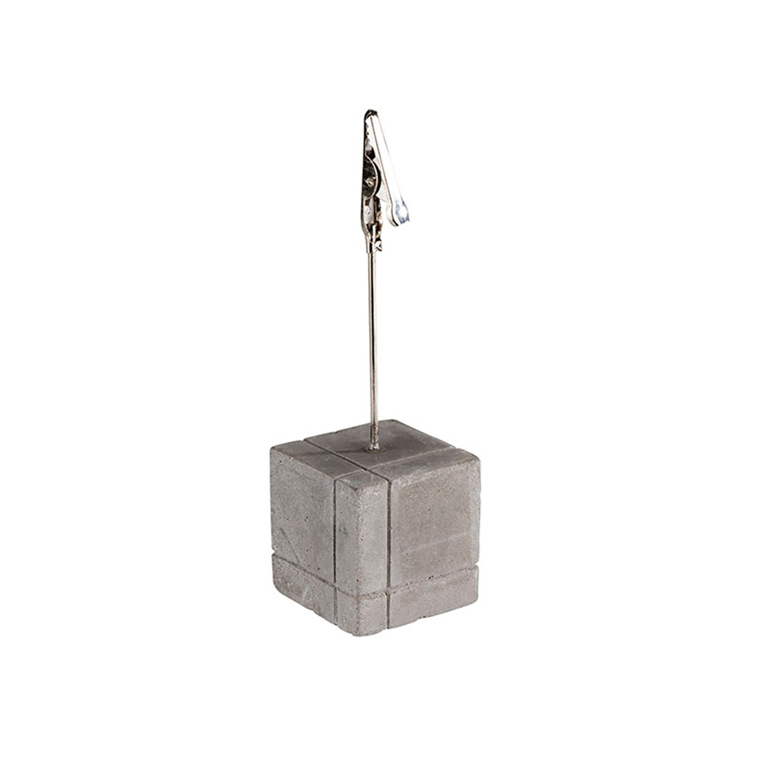 Kartenhalter, 4er Set 3 x 3 cm, H: 12 cm Beton, mit Klammer inkl. Beschrift.-Karten