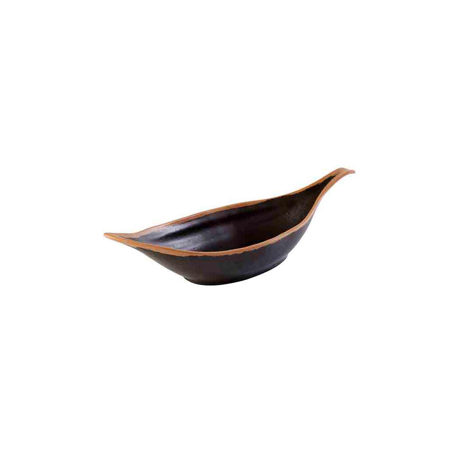 Blattschale -CROCKER- 42 x 14 cm, H: 9,5 cm Melamin, braun 