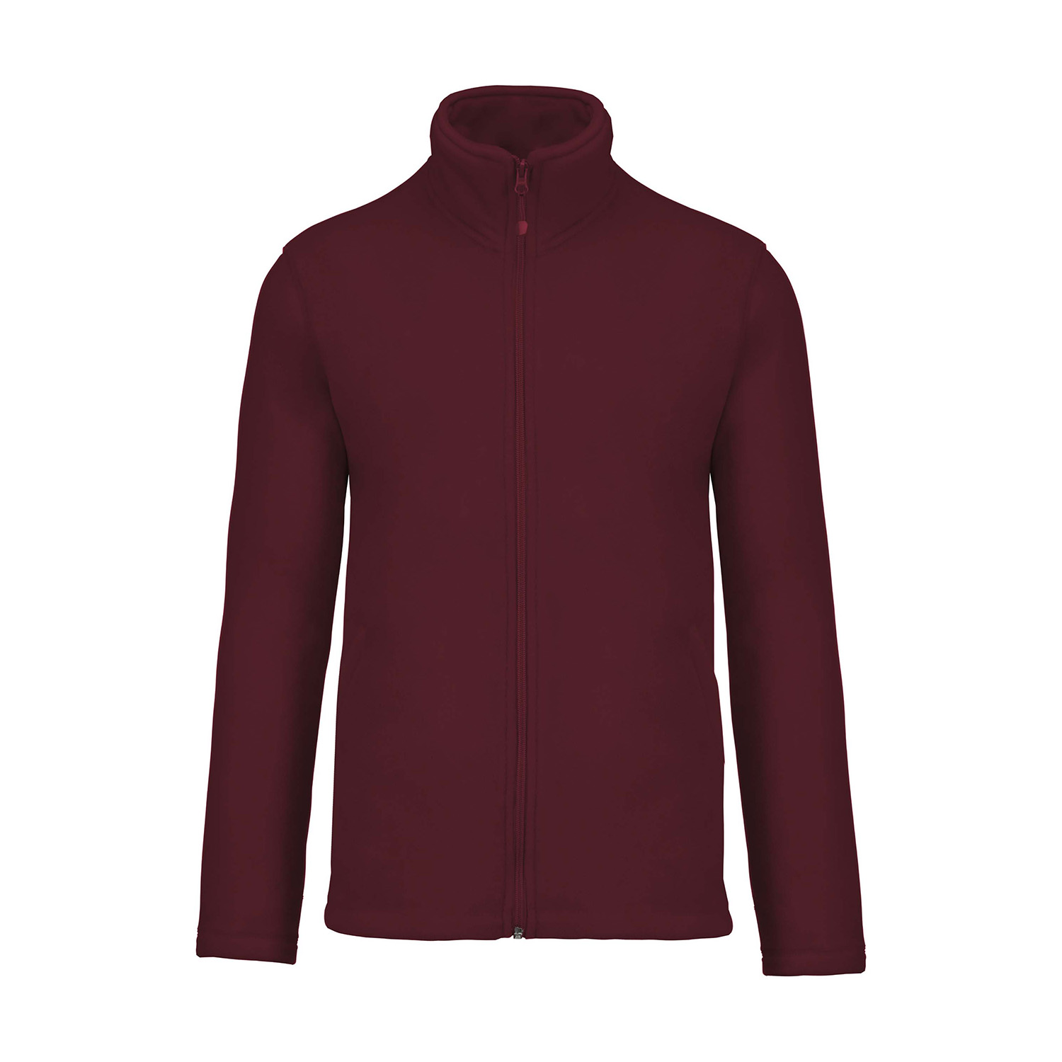 Herren-Fleece-Jacke, weinrot
