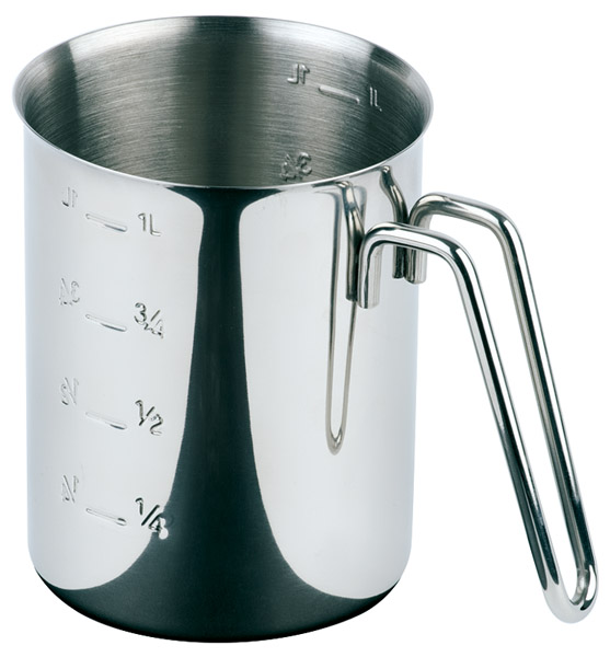 Messbecher Ø 10 cm, H: 14 cm, 1 Liter Edelstahl 