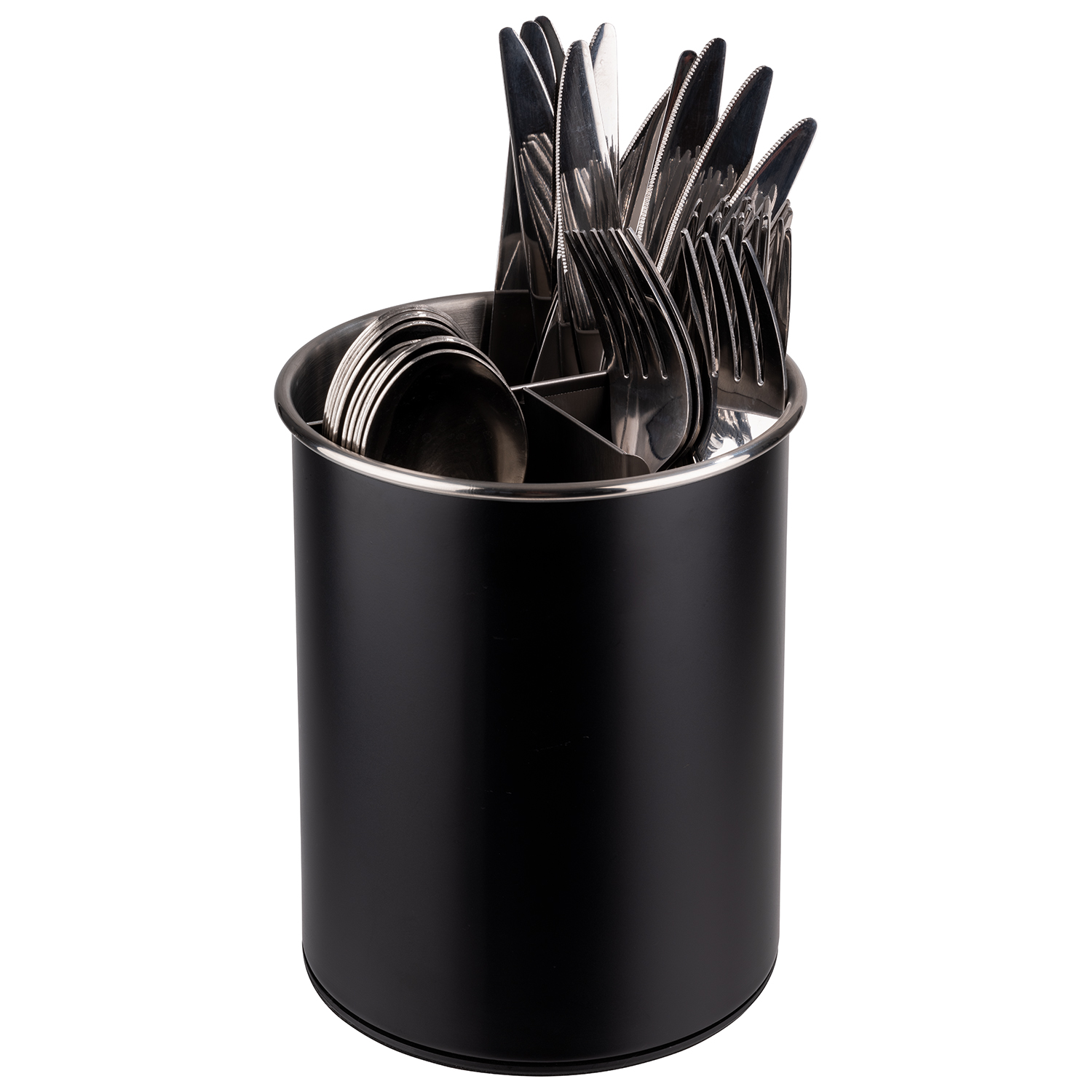 Besteckbehälter, drehbar, ø 13 cm H: 16,5 cm, schwarz Besteckbehälter, drehbar, ø 13 cm H: 16,5 cm, schwarz