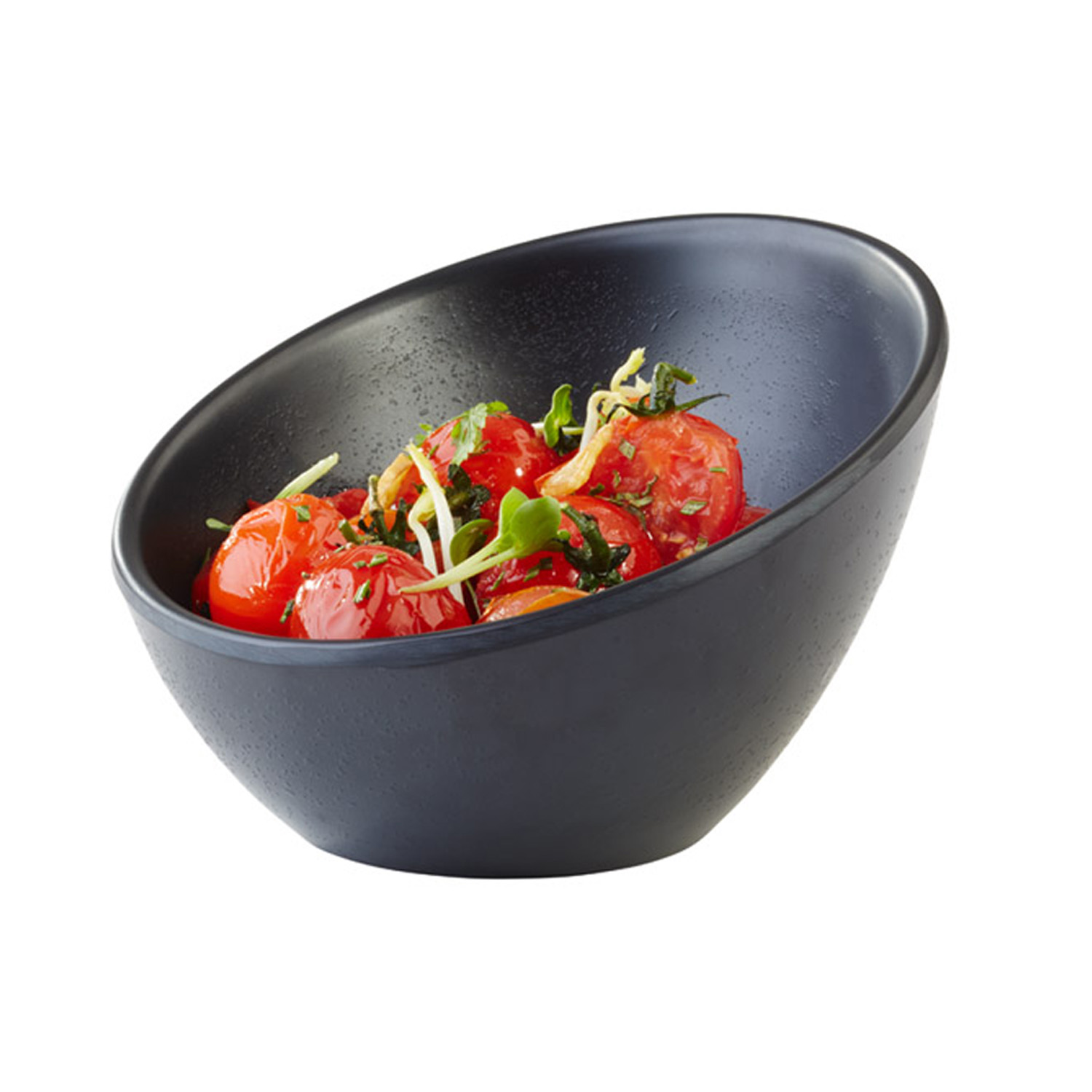 Schale -ZEN- Ø 12,5 cm, H: 8,5 cm Melamin, schwarz, Steinoptik 