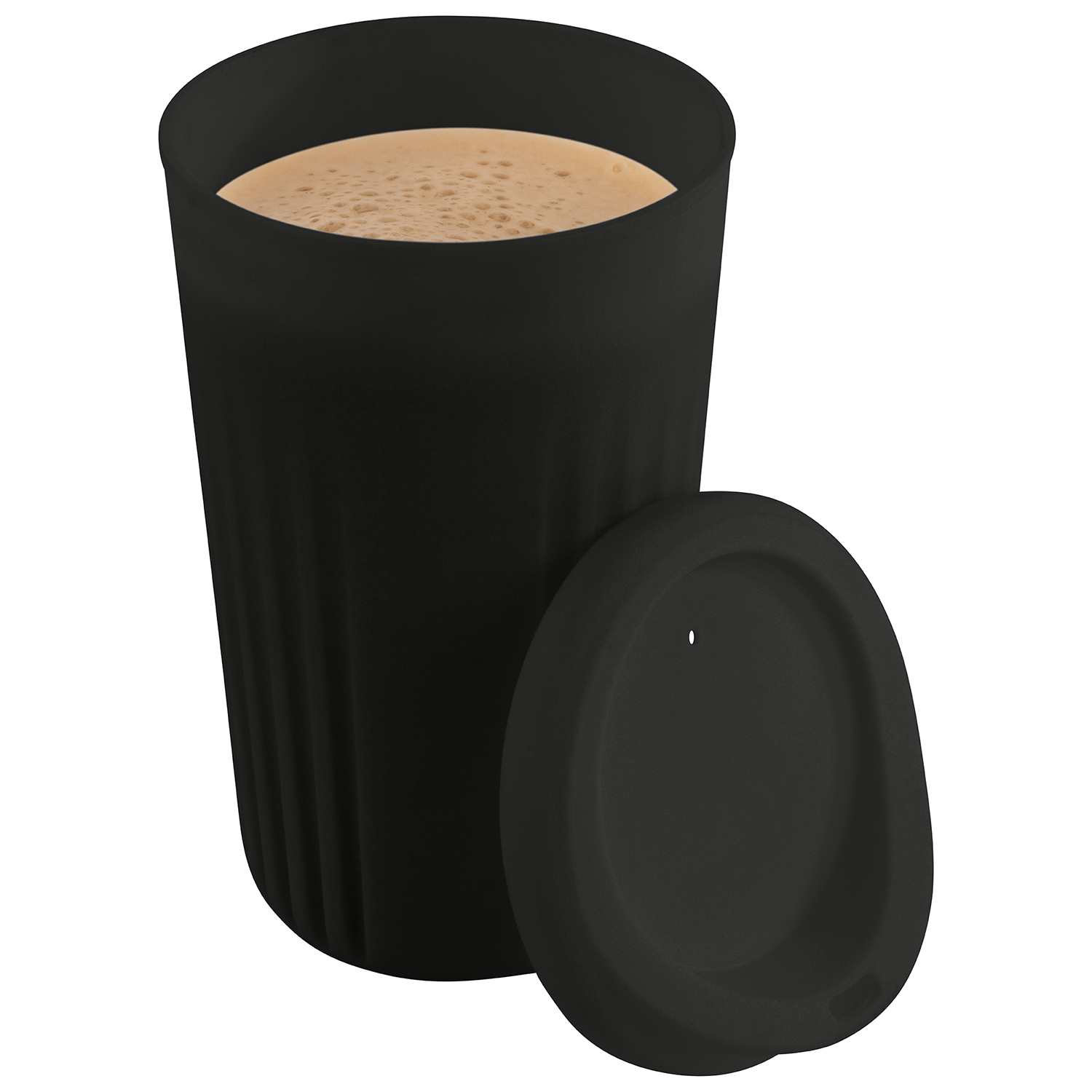 Mehrwegbecher -TO GO- Ø 8,5 cm, H: 13,5 cm, 400 ml, schwarz     