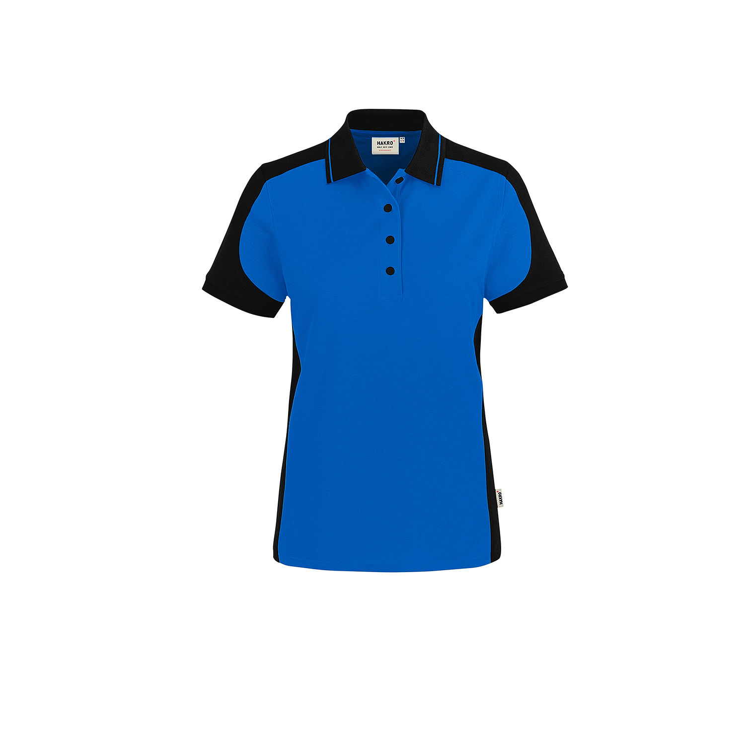Damen Poloshirt Contrast Mikralinar ECO, royalblau/schwarz