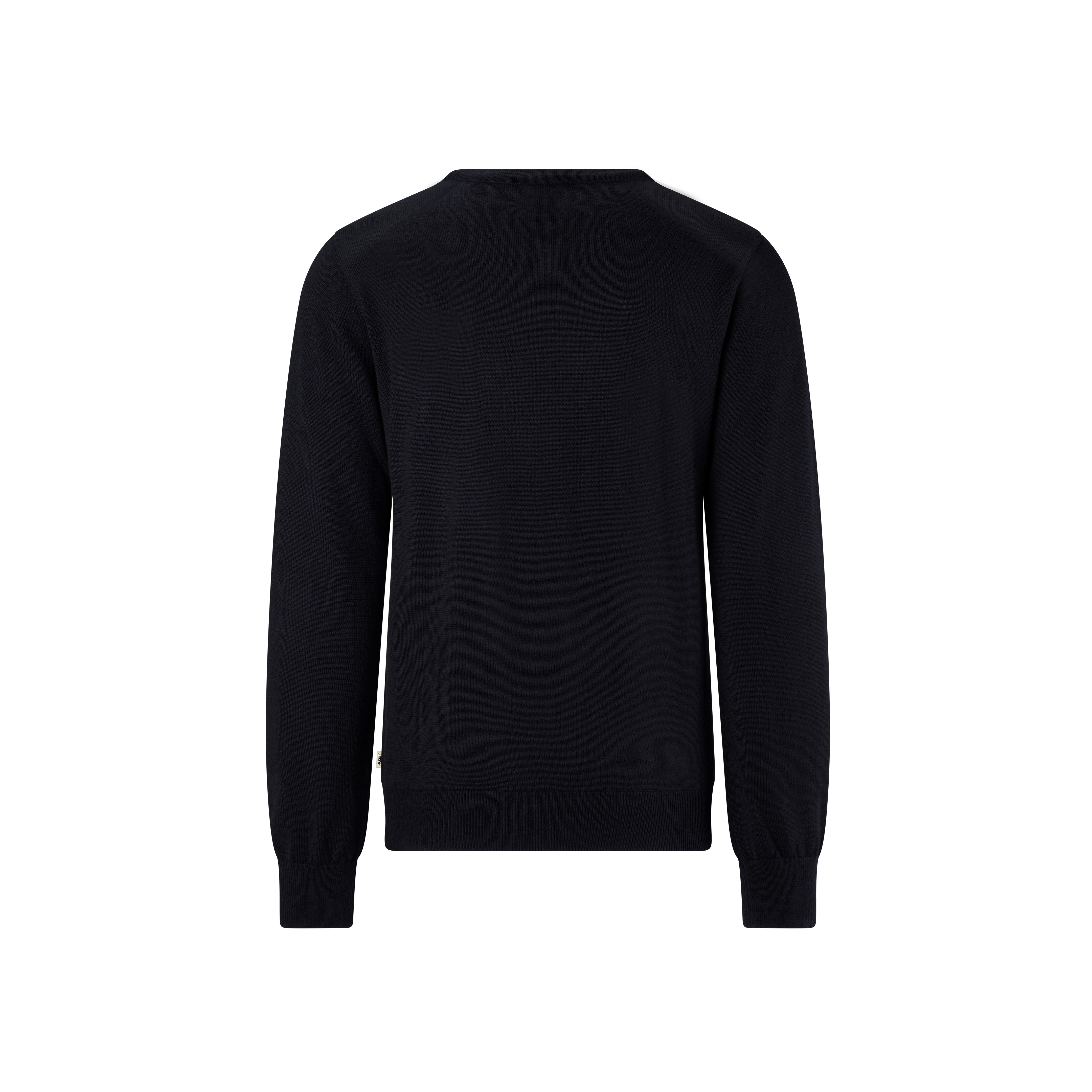 Unisex Pullover Merino Wolle Rundhals, schwarz