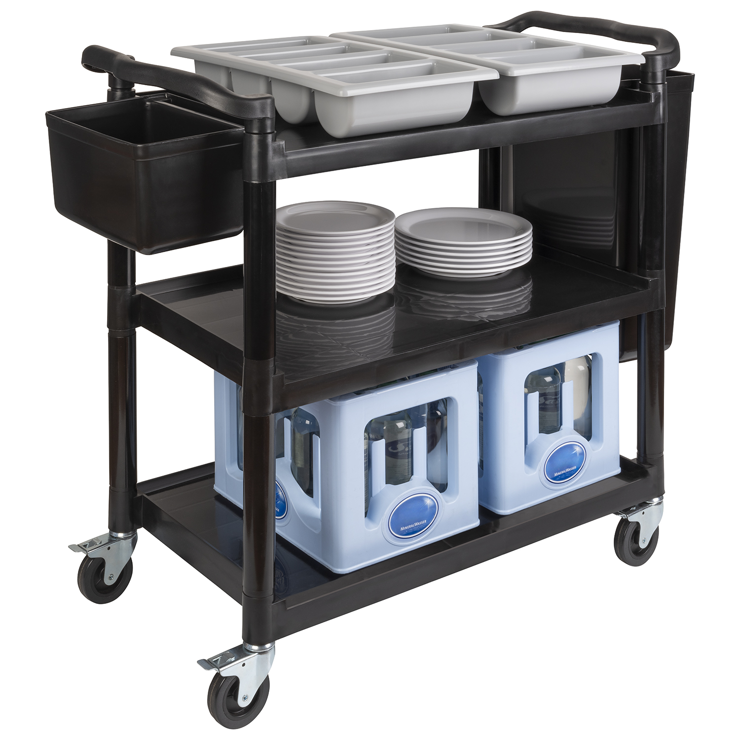 Servier- / Transportwagen 108 x 50 cm, H: 96 cm Polypropylen, grau 