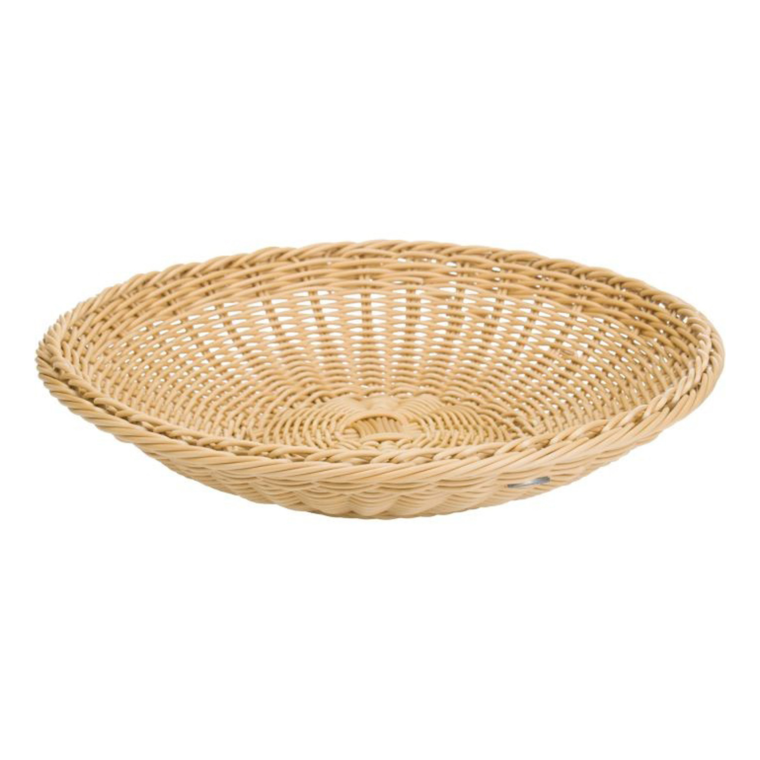 Präsentationsschale flach, D: 38 cm, H. 7,5 cm, hellbeige