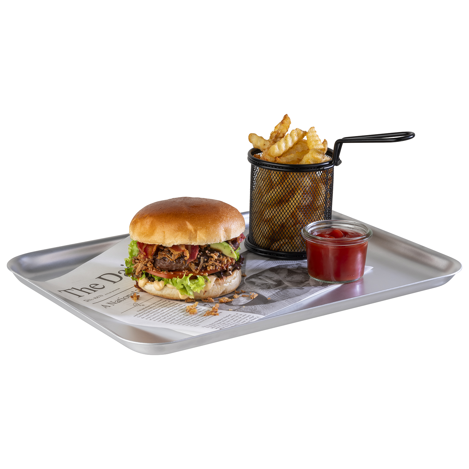 Tablett -TREND- 32 x 26,5 cm, H: 2 cm Aluminium 