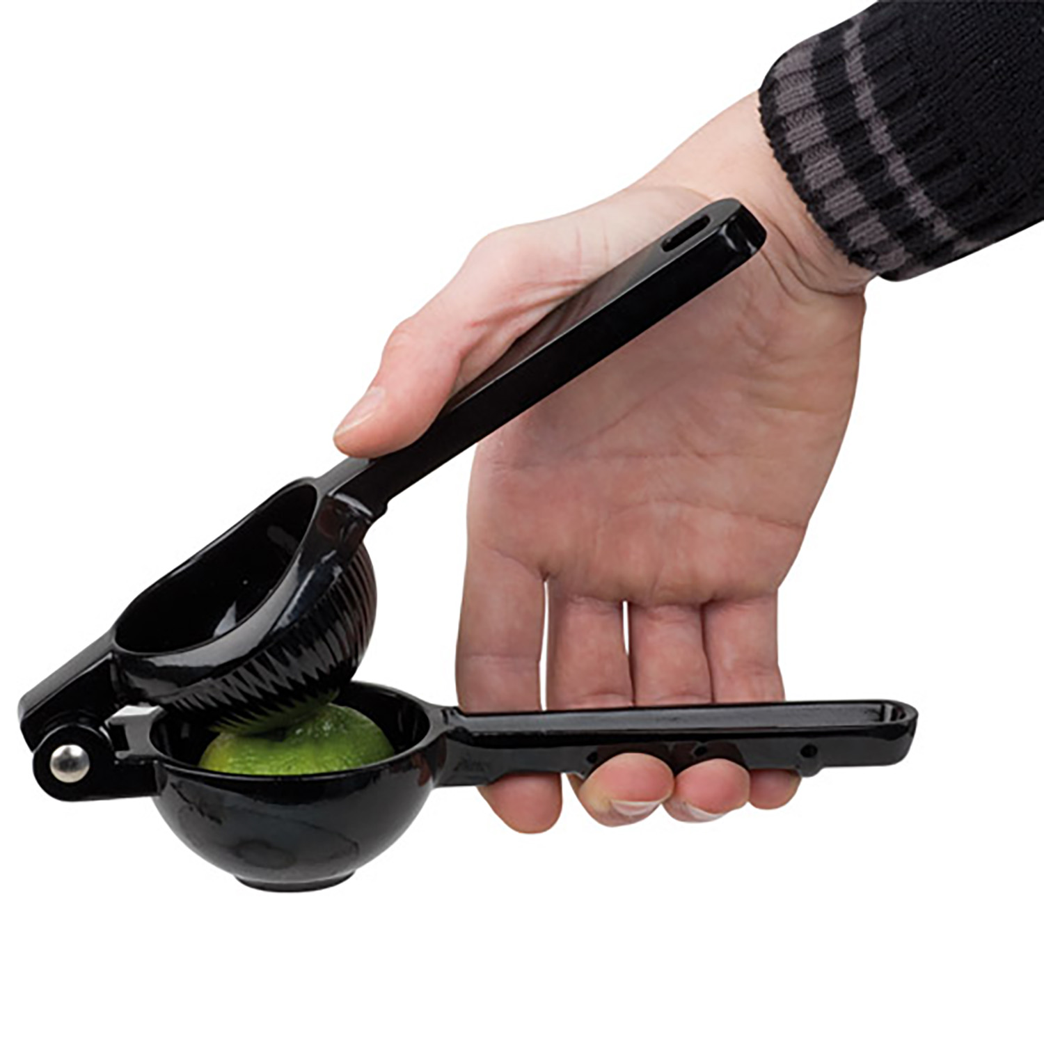 Limettenpresse 21 x 7 cm, H: 5 cm Aluminium-Druckguss, schwarz 