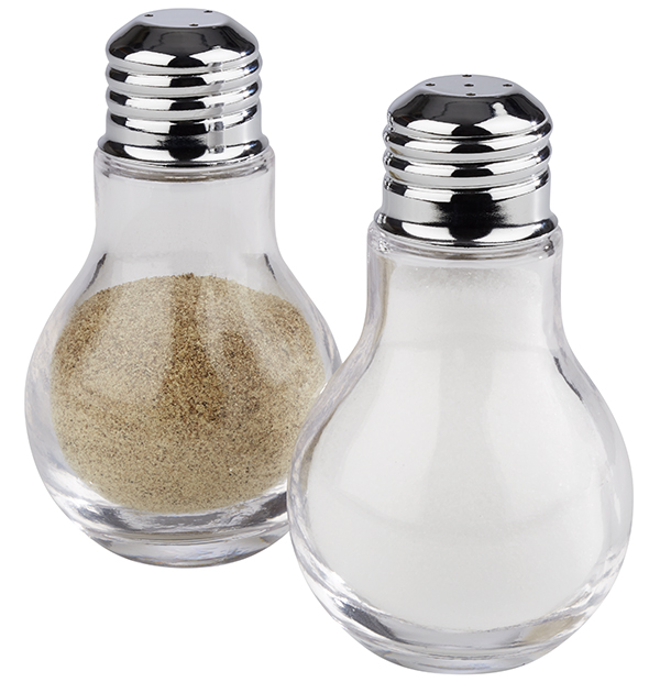 Salz und Pfefferstreuer Ø 6 cm, H: 10 cm Behälter aus Glas 