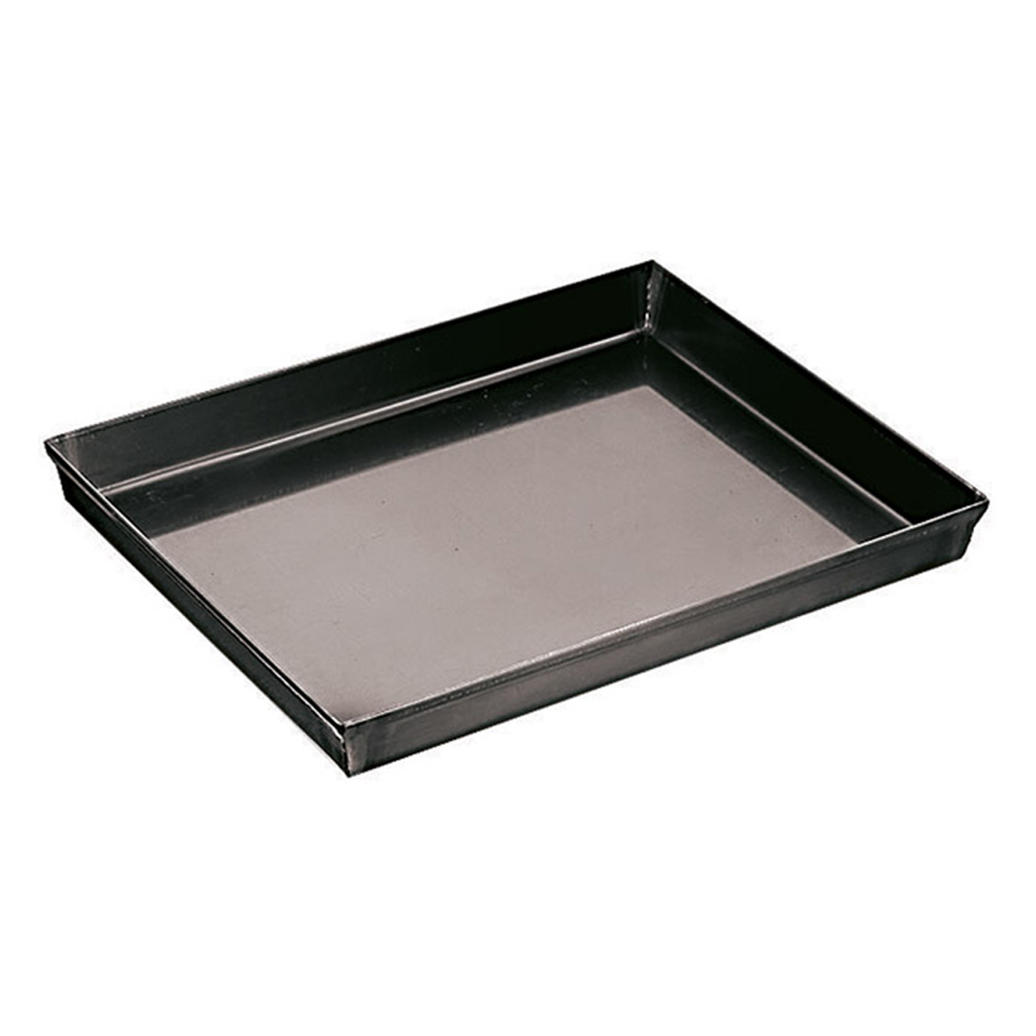 Pizzaform 60 x 40 cm, H: 2,5 cm Blaublech, Rand umgelegt 