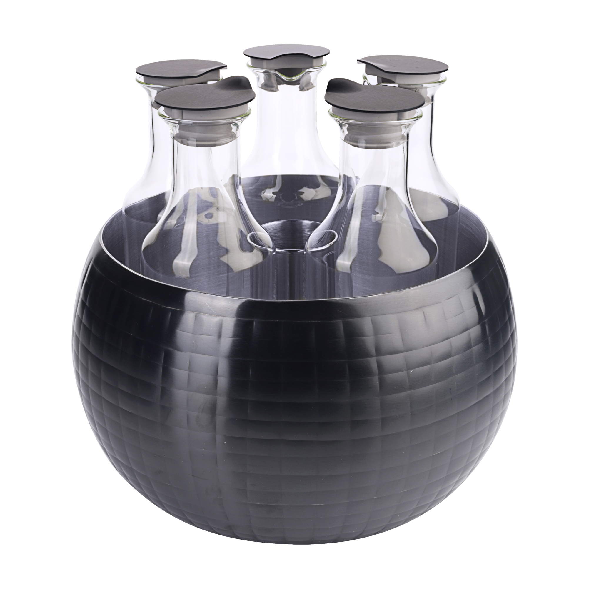 Flaschenkühler inkl. 5 Glaskaraffen black