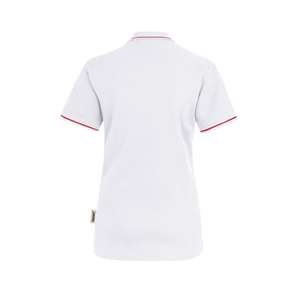 Woman-Polo Casual, weiß/rot