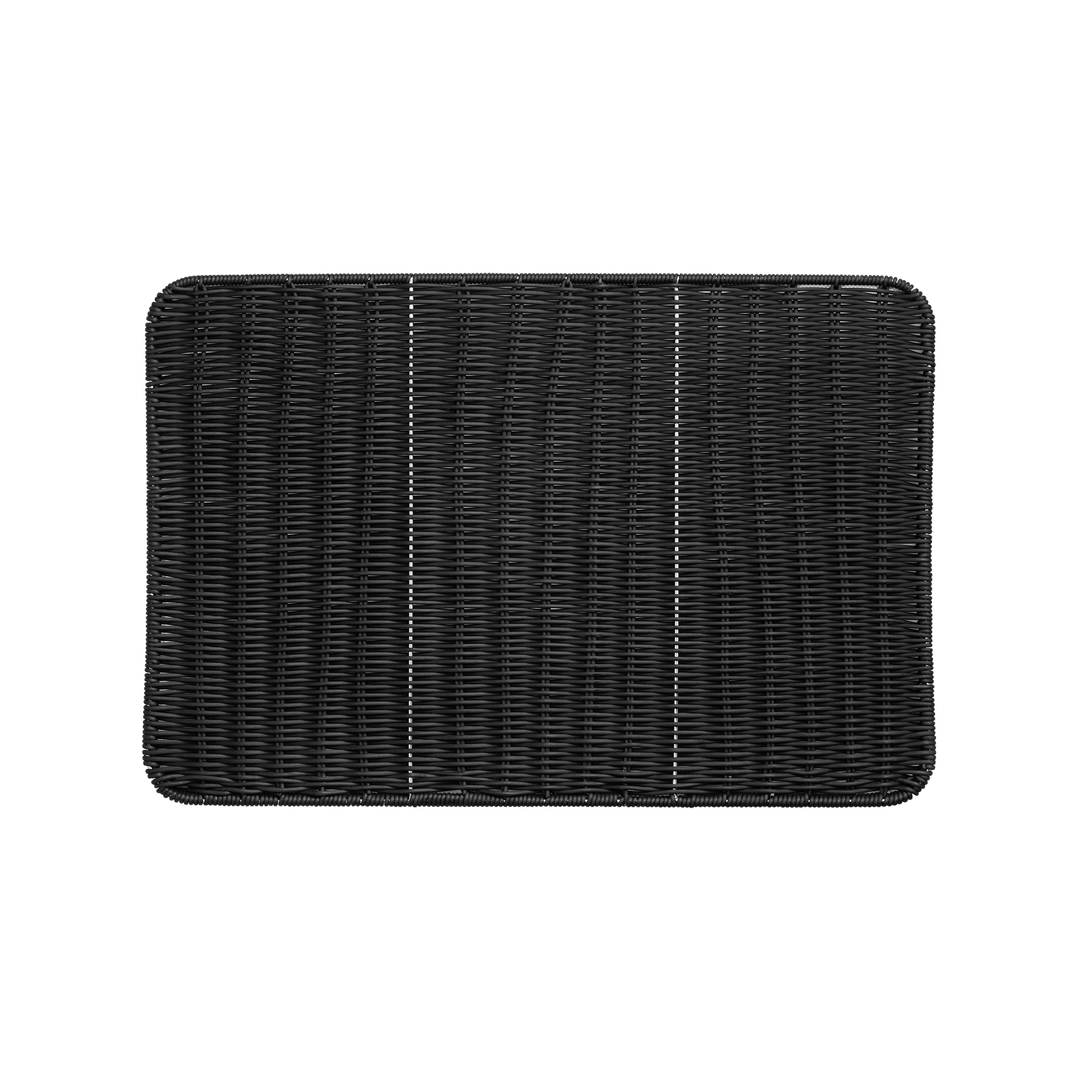 Korbmatte  flach 60  x 40 x 1 cm, schwarz
