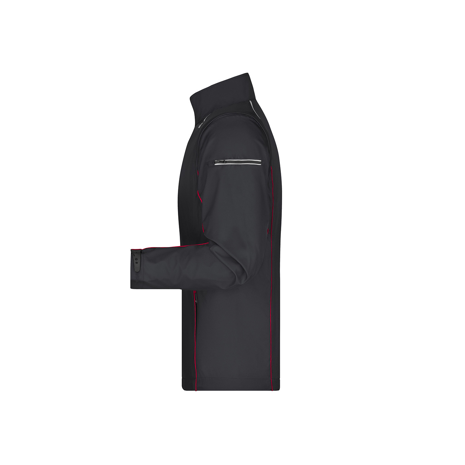Herren-Softshelljacke Zip-Off, schwarz/rot