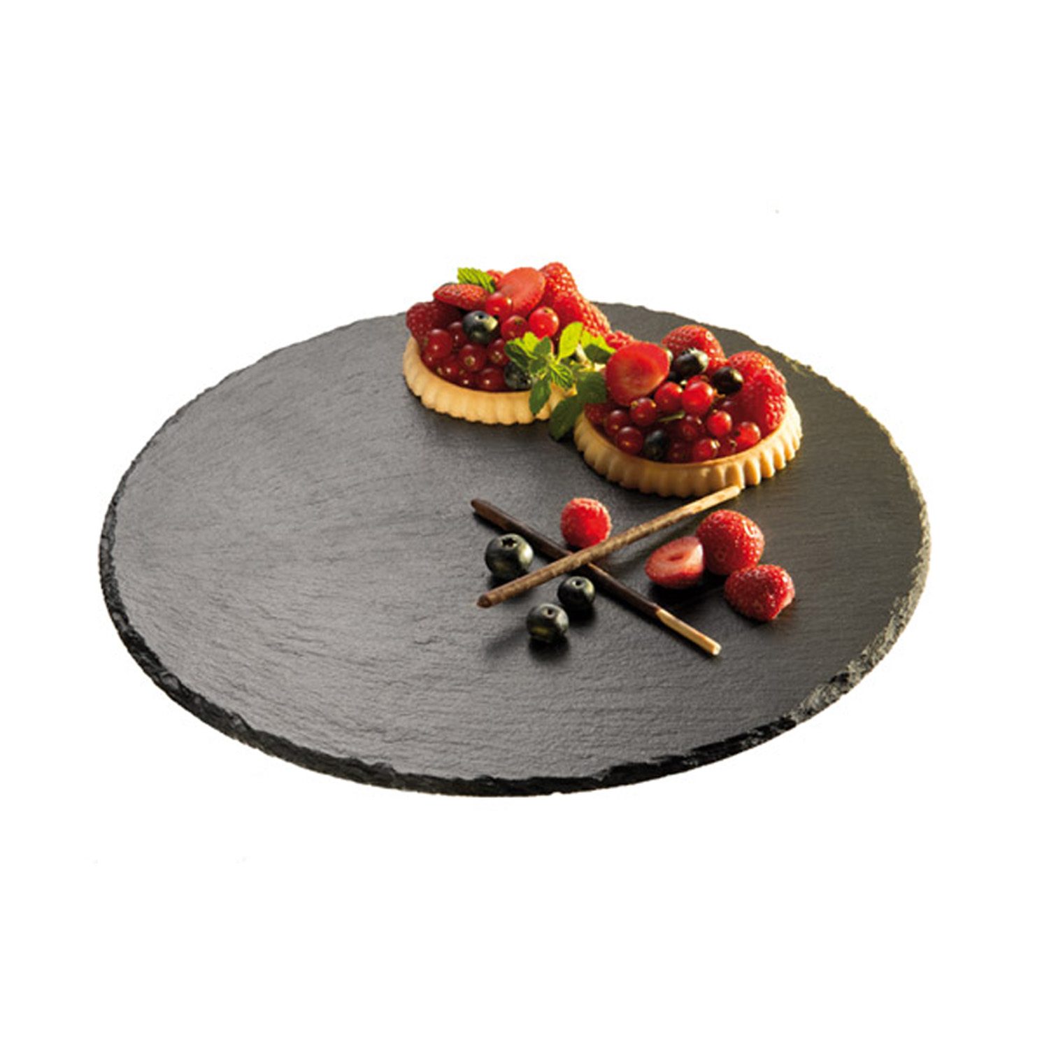 Tortenplatte / Servierplatte Ø 32 cm, H: 2,5 cm Naturschieferplatte 