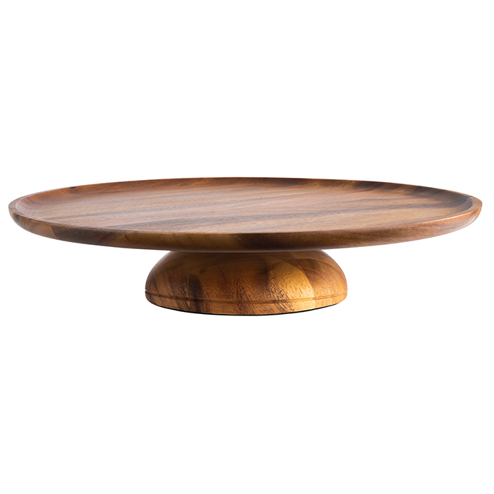 Servier- und Tortenplatte Ø 38,5 cm, H: 8 cm Akazienholz 