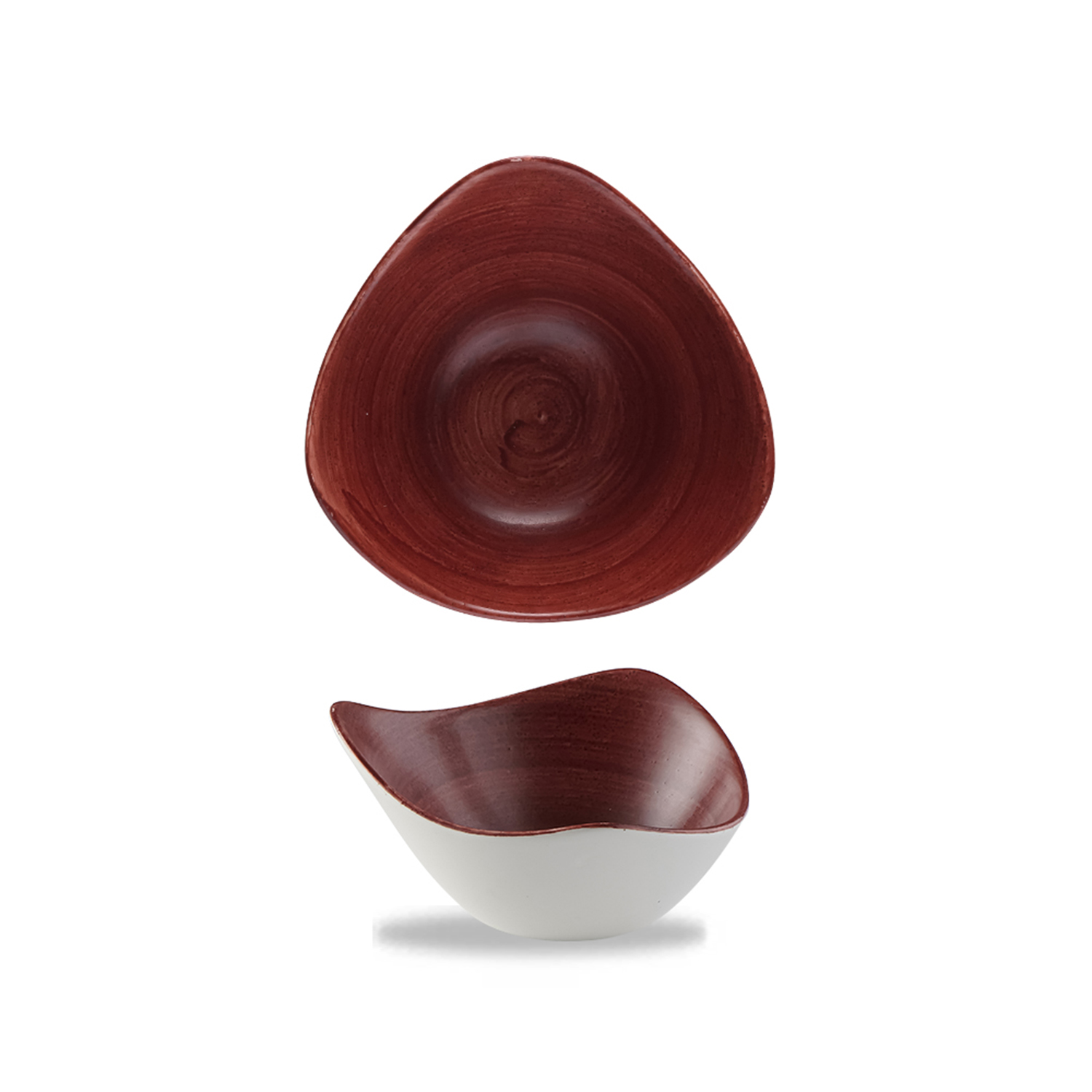 Triangle Bowl 15,3 cm, Stonecast Patina Rust Red