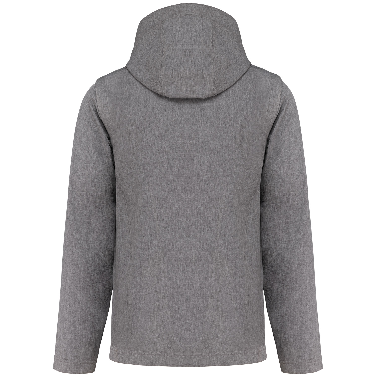 Unisex-Softshell-Jacke, 3-lagig mit Kapuze und abnehmbaren Ärmeln, marl grey