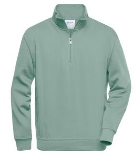 Sweatshirt Half Zip Workwear, foggy green