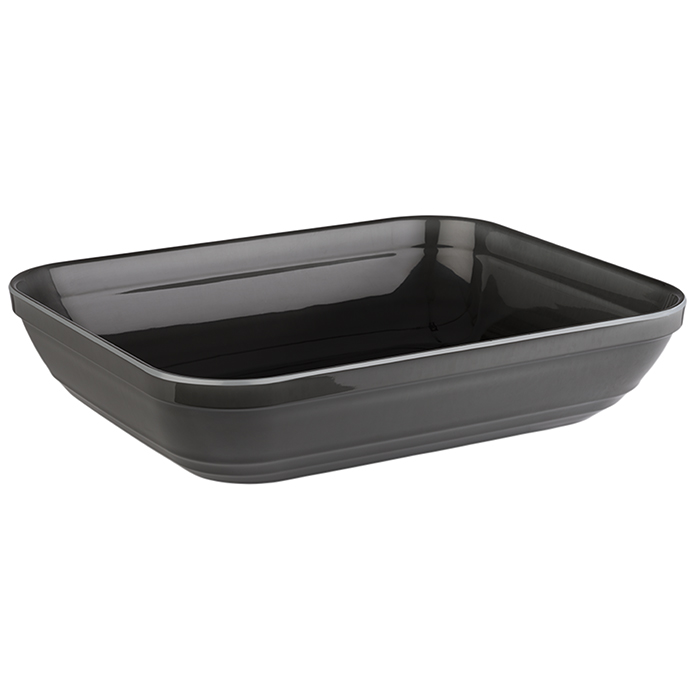 GN 1/2 Schale -EMMA- 32,5 x 26,5 cm, H: 7,5 cm Melamin, grau 3,5 Liter 