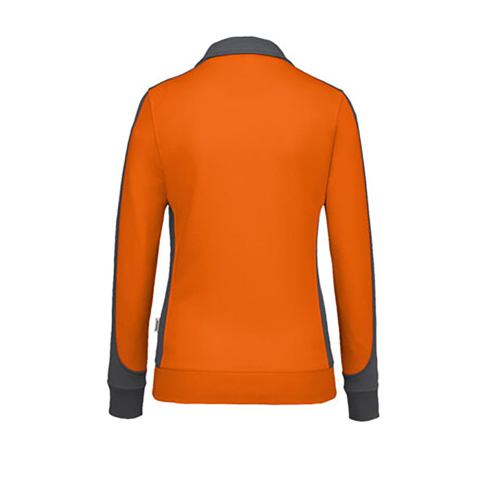 Damen-Sweatjacke Contrast Mikralinar, orange/anthrazit