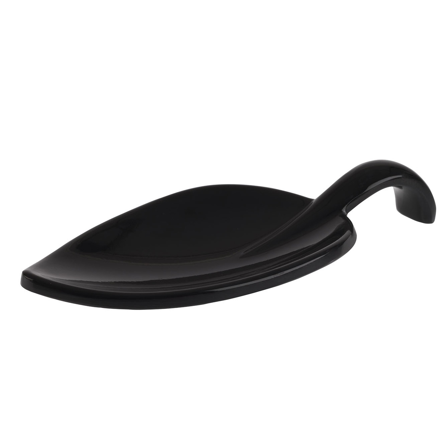 Fingerfood-Löffel -LEAF- 10 x 4,5 cm, H: 1,5 cm Melamin, schwarz 