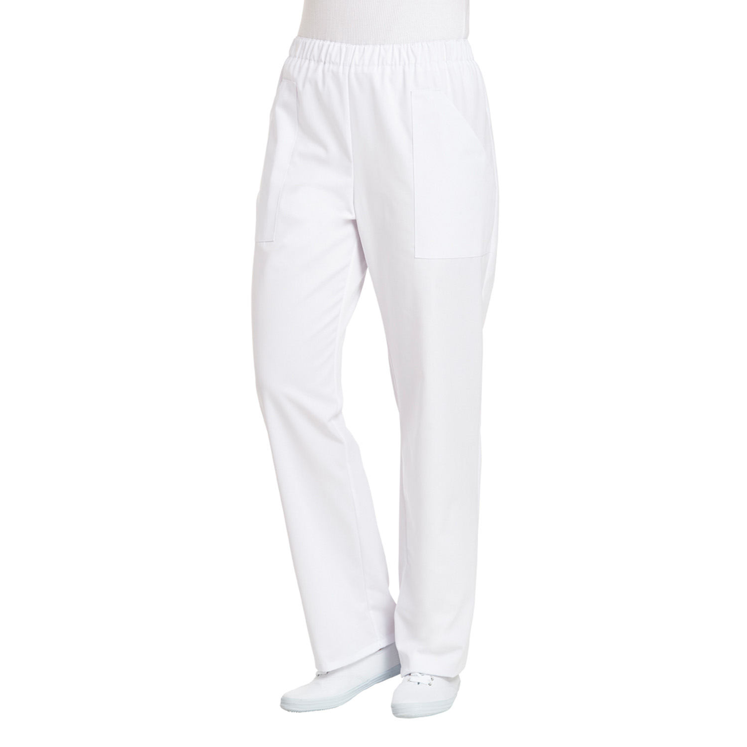 Damenhose Comfort Style, mit Rundumgummizug, kurze Größe, weiß
