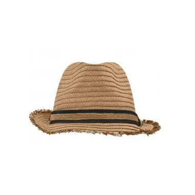 Trendy Summer Hat, caramel/black