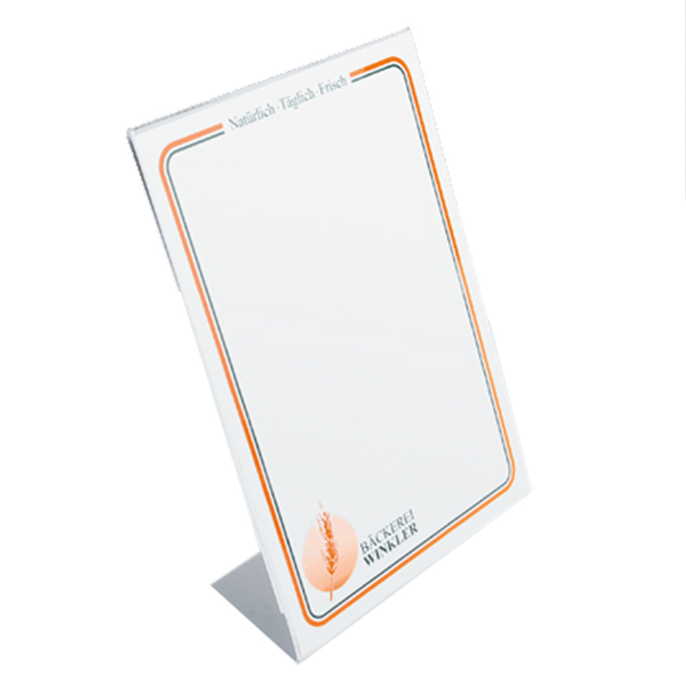 Aufsteller L-Form A5 hoch, Acrylglas transparent