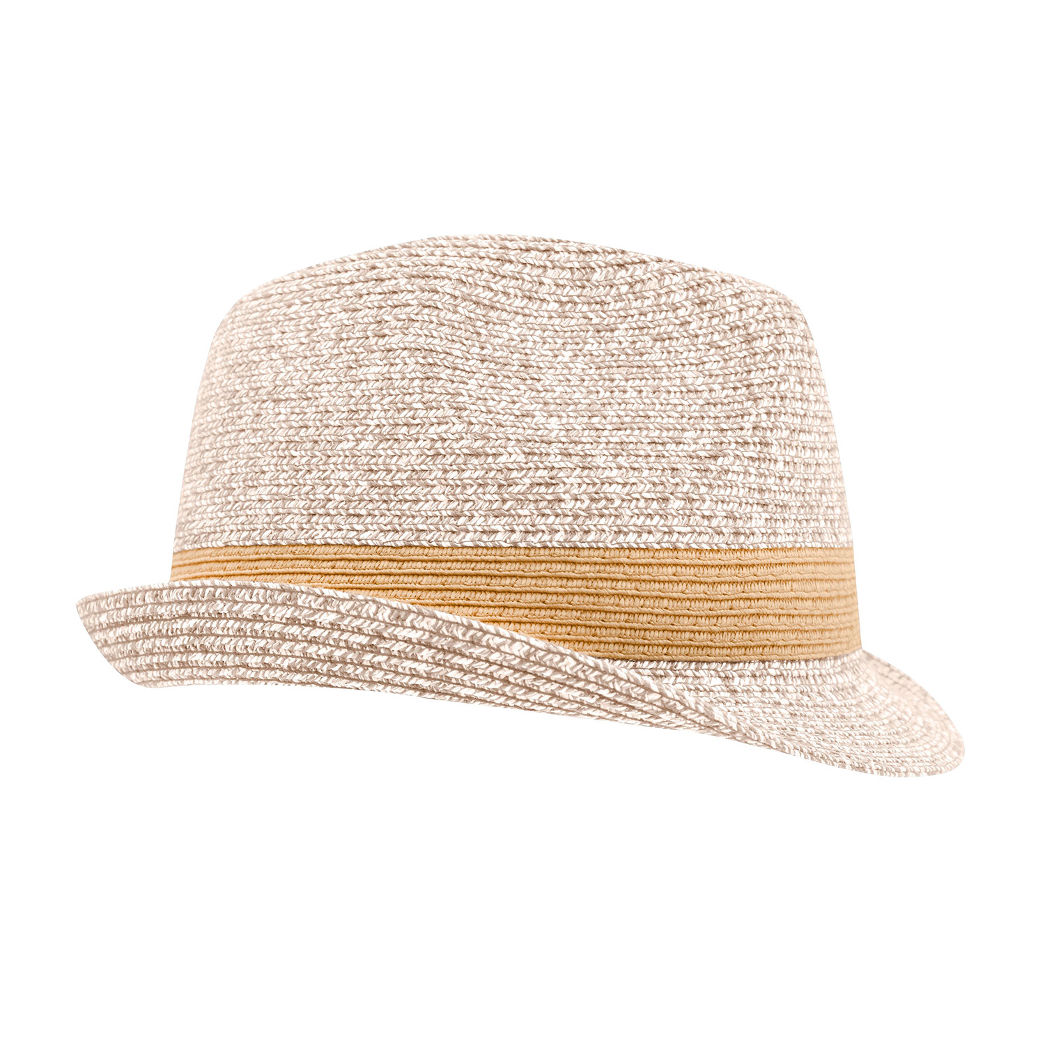 Melange-Hut, Flechtoptik, unifarbene Hutband-Optik, natur-melange