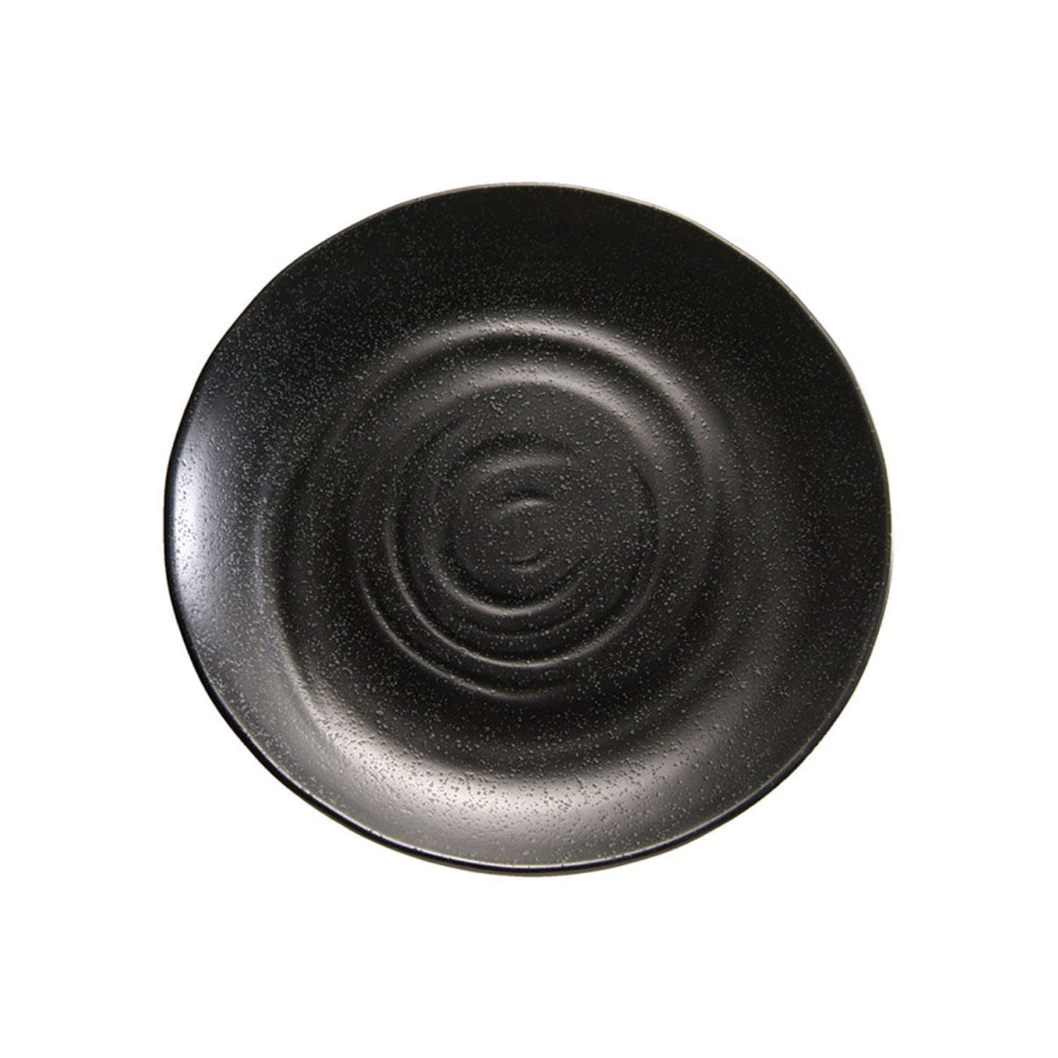 Tablett / Teller -ZEN- Ø 28 cm, H: 3 cm Melamin, schwarz, Steinoptik 