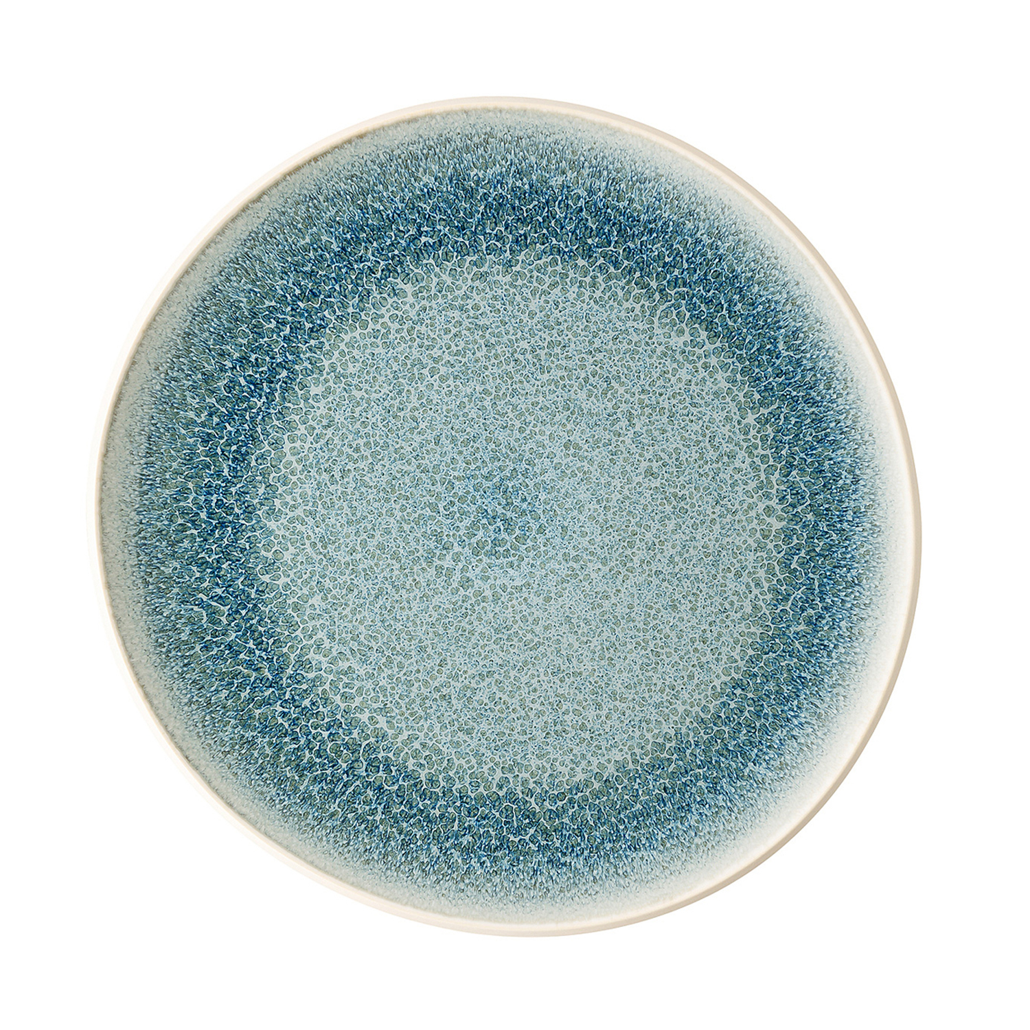 Teller flach 27 x 26 cm, Junto Stoneware Aquamarine